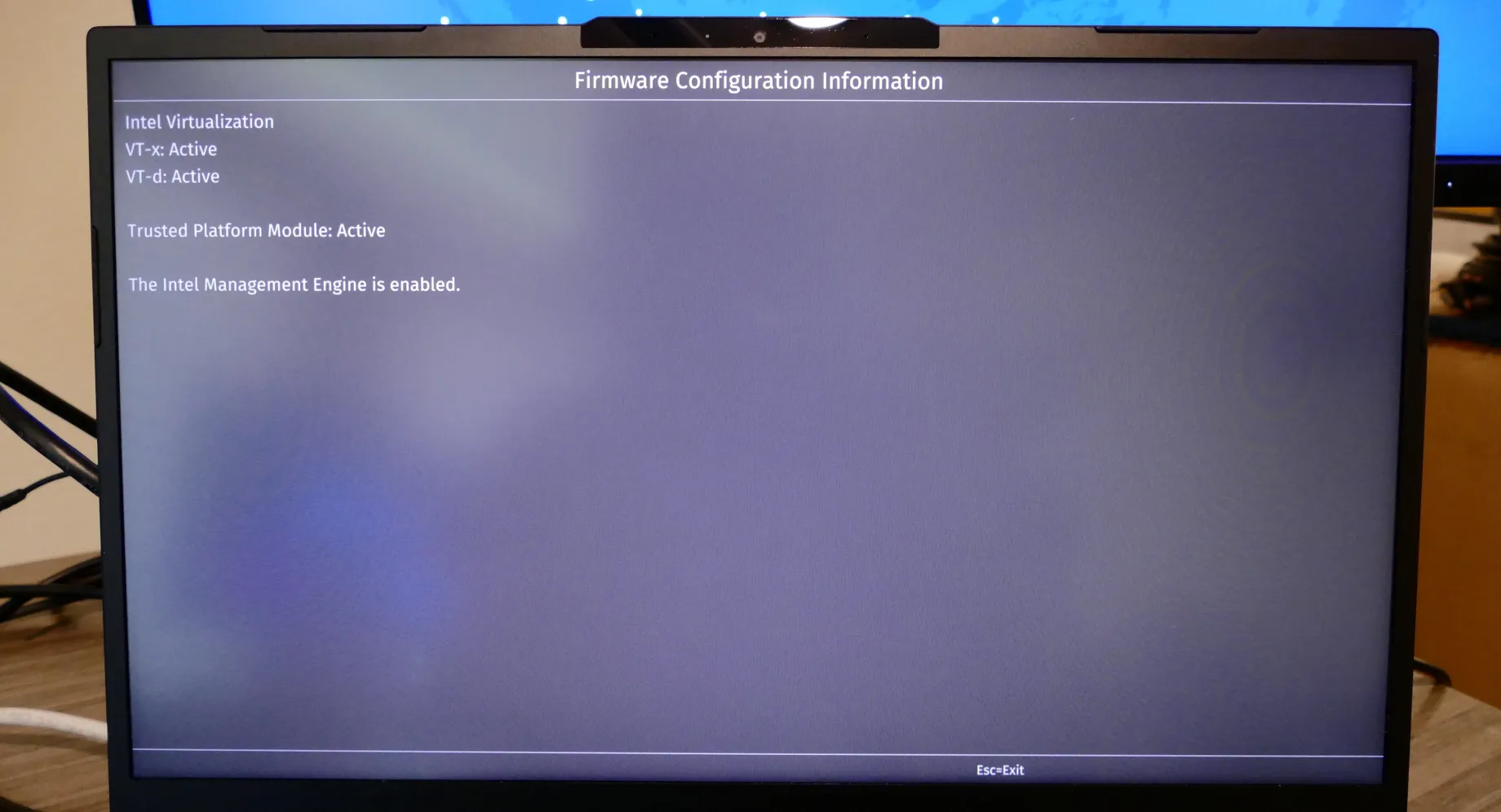 Firmware Config Menu