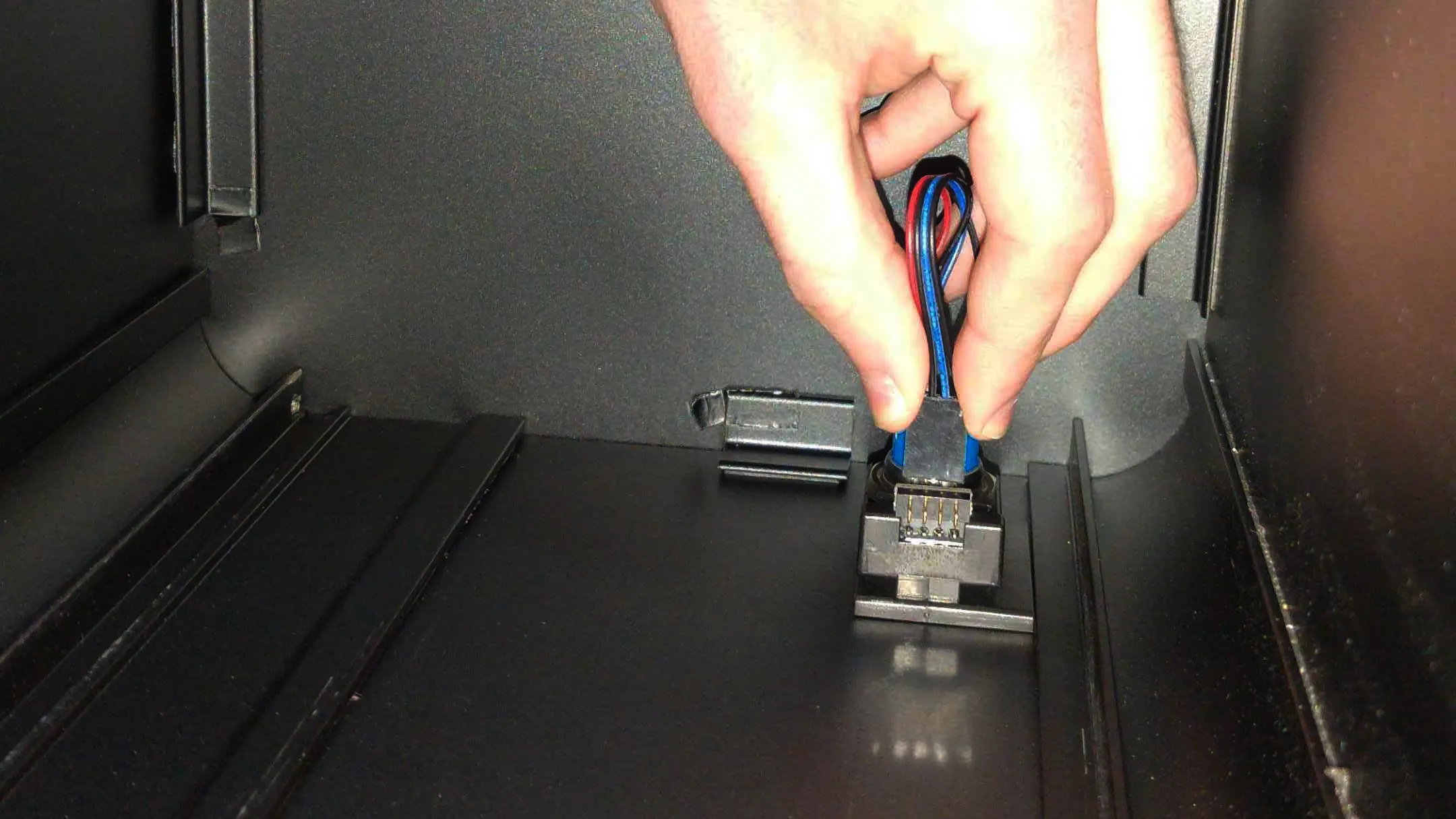 Plugging in the power button