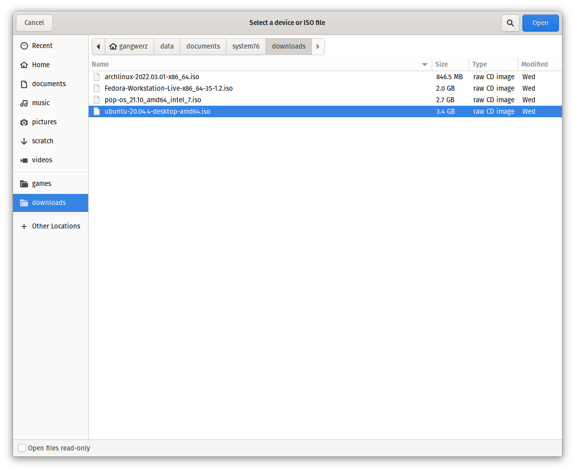 Select ISO File