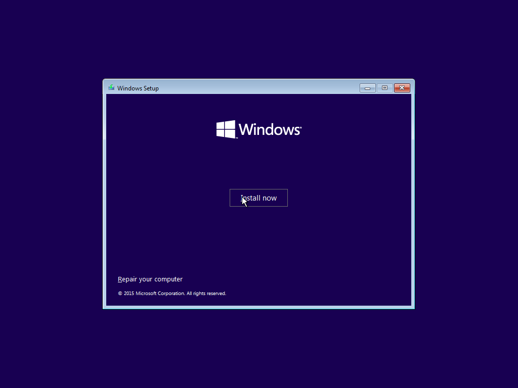 Click Install Now to start the installation