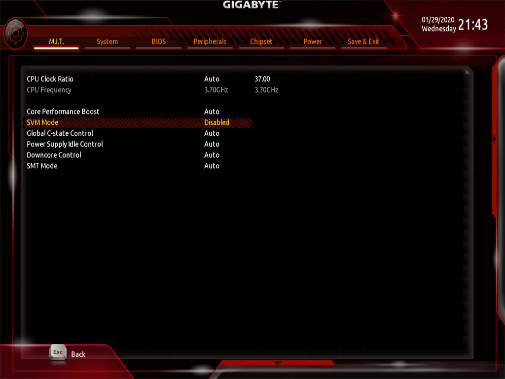 AMD BIOS Settings
