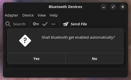First-start blueman prompt