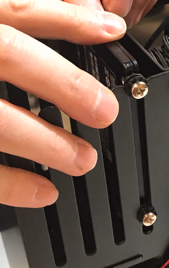 Drive inserted almost fully in the slot