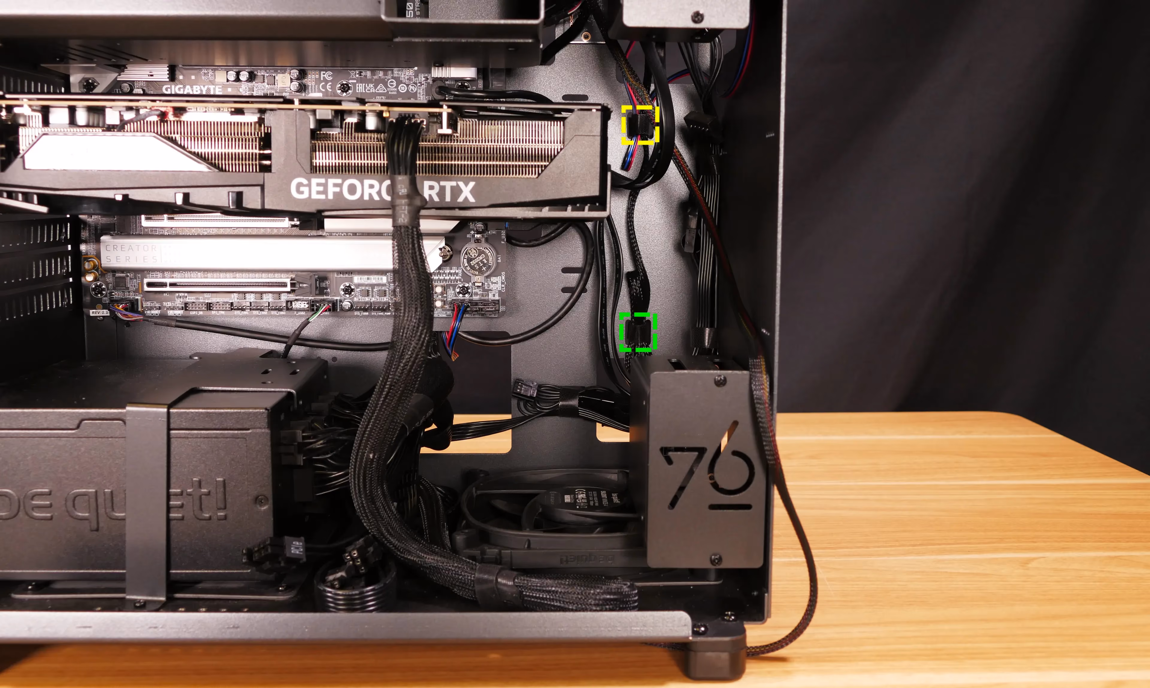 Bottom case fan cable management