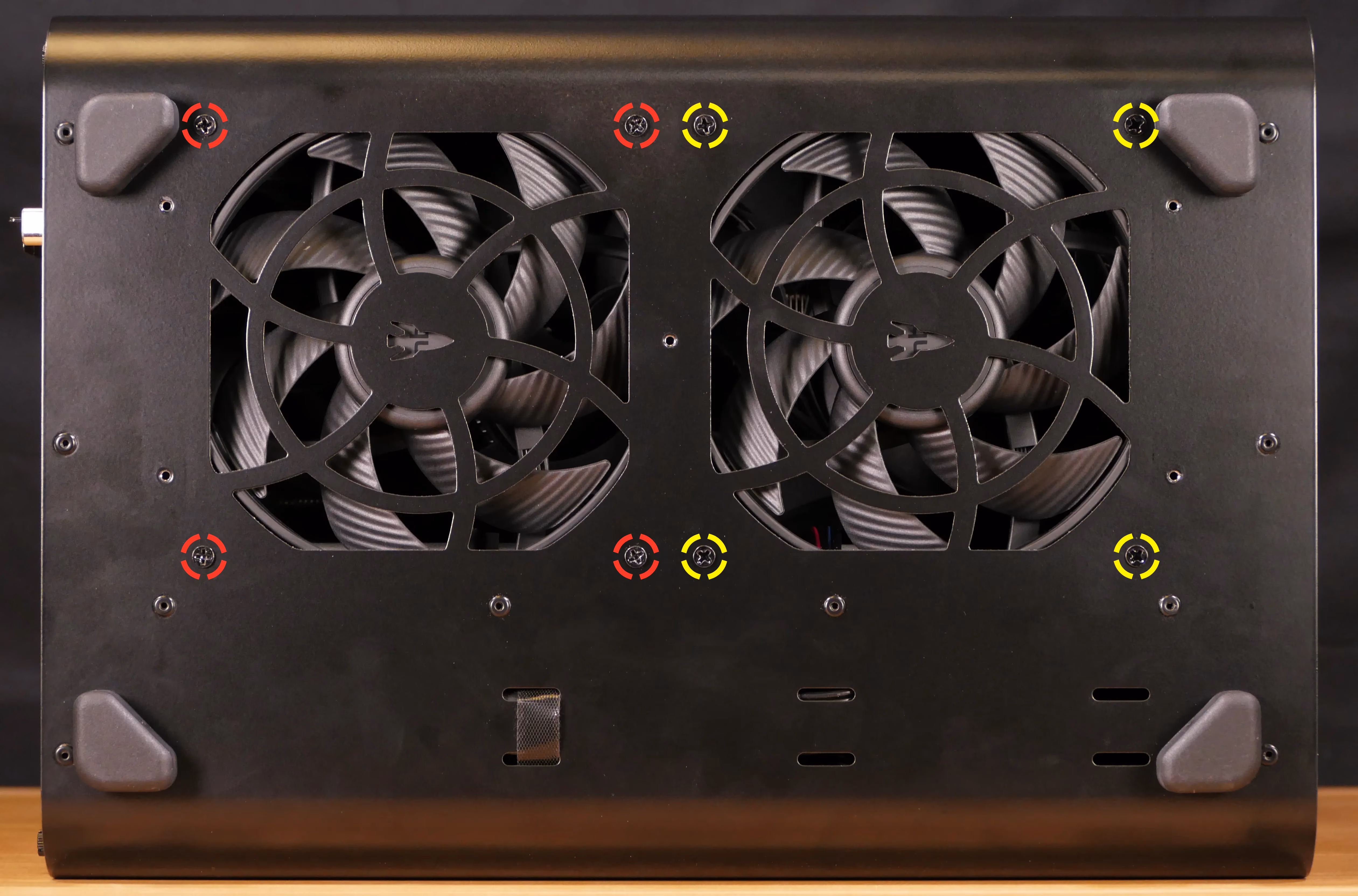 Bottom fan screws