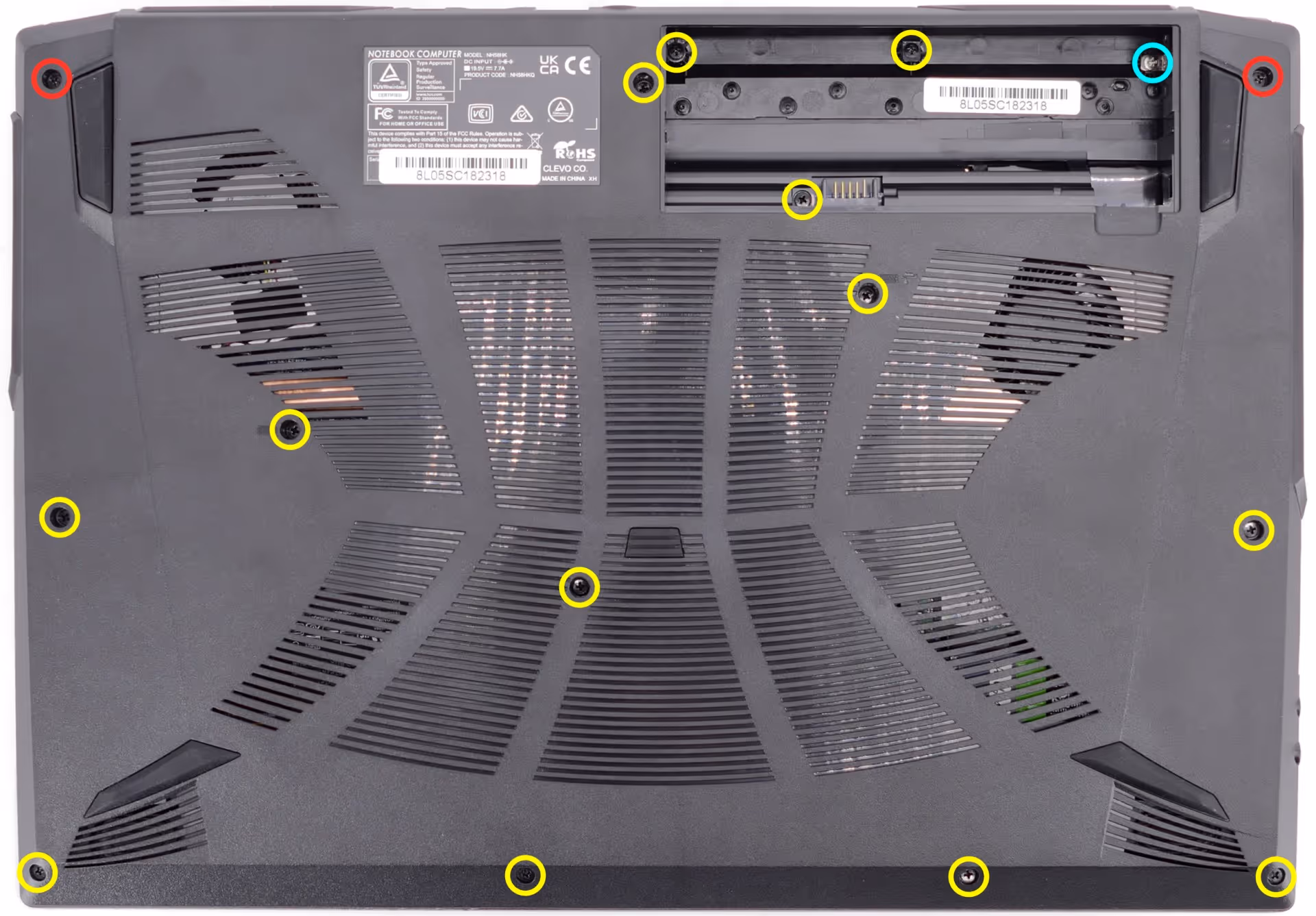 15” bottom panel screws
