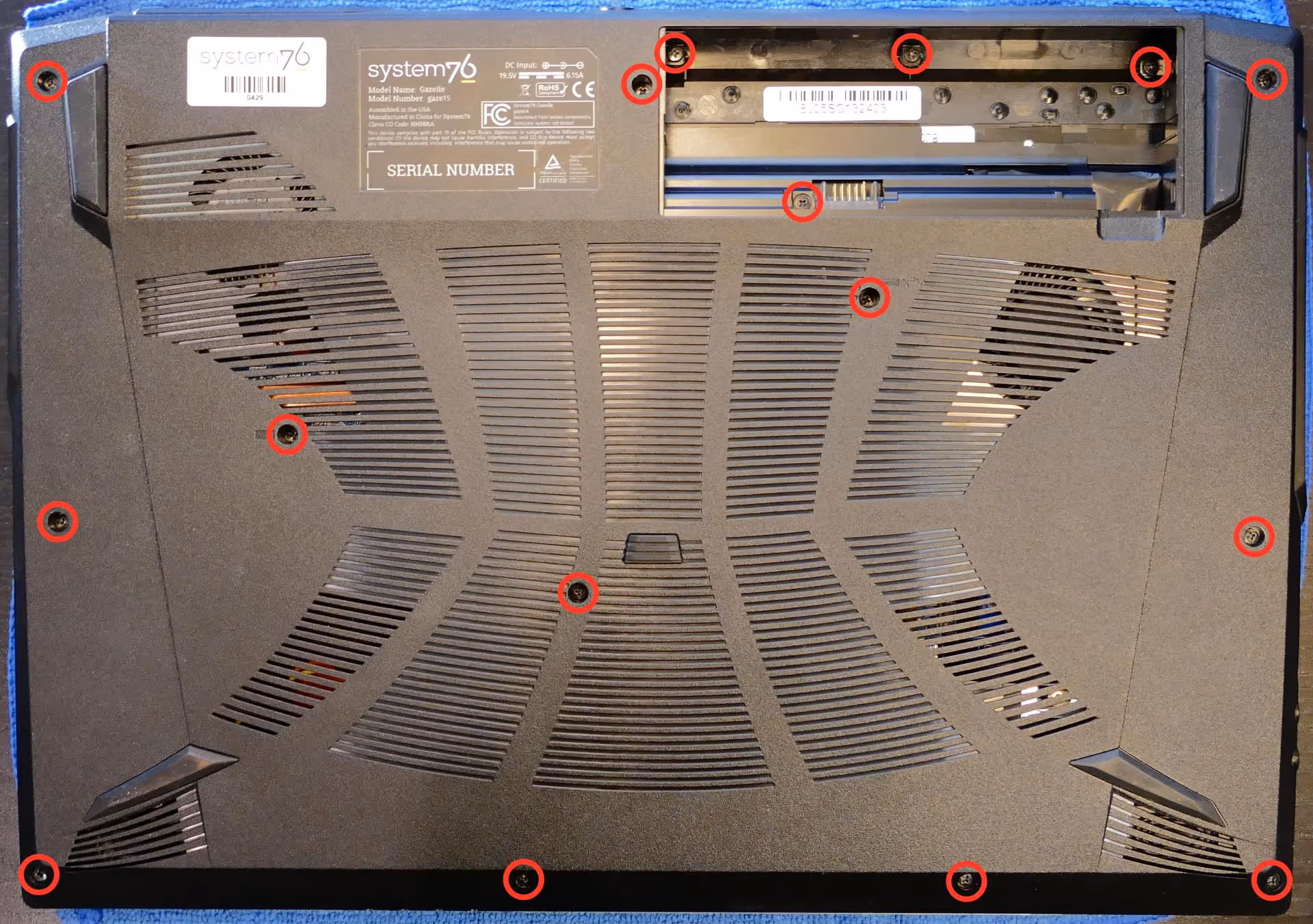 Bottom panel screws