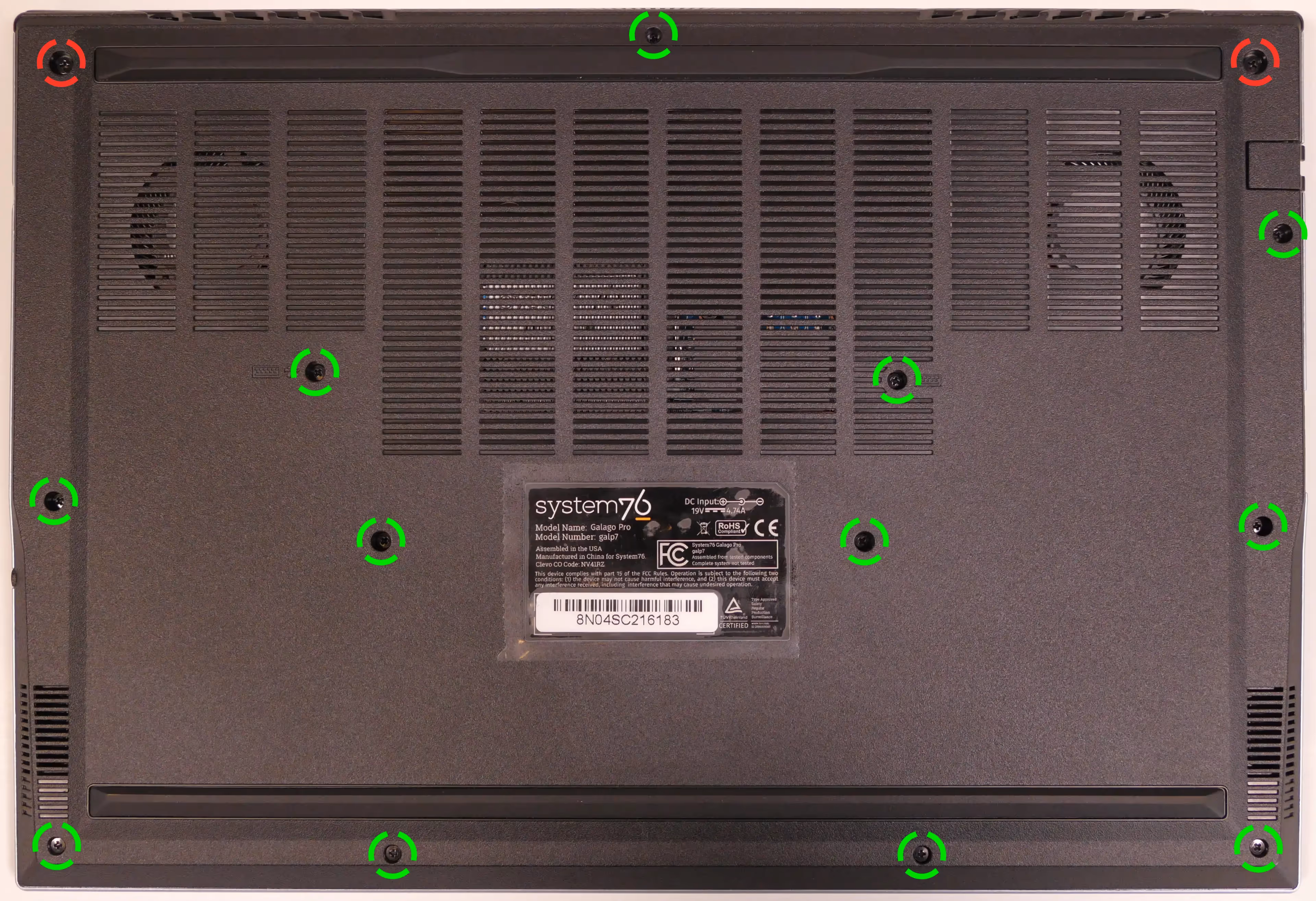 Bottom panel screws
