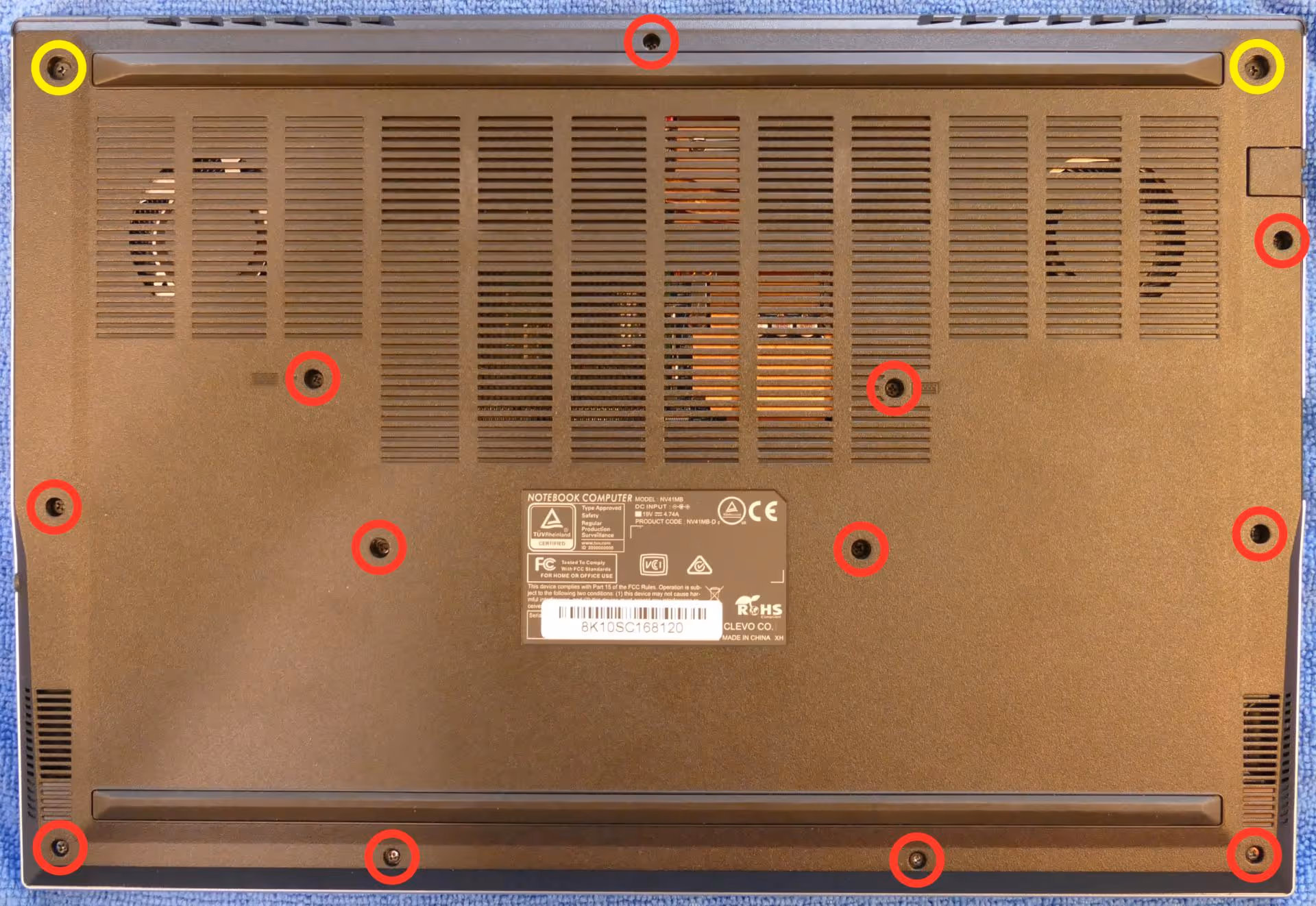 Bottom panel screws