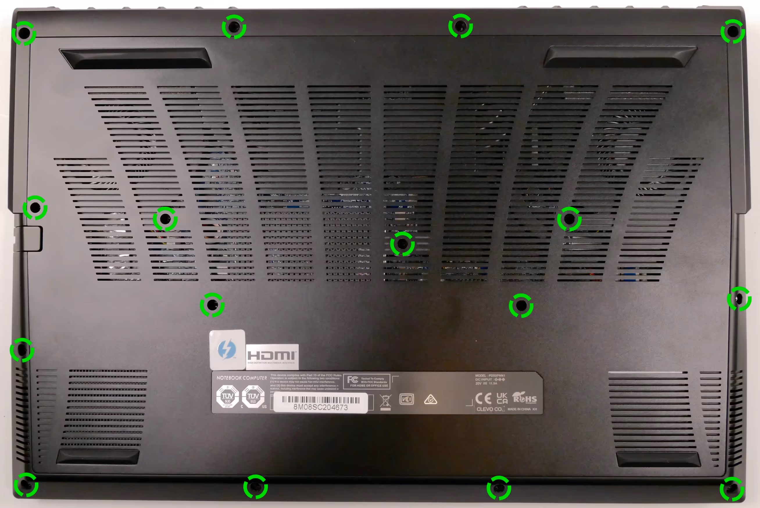 Bottom panel screws