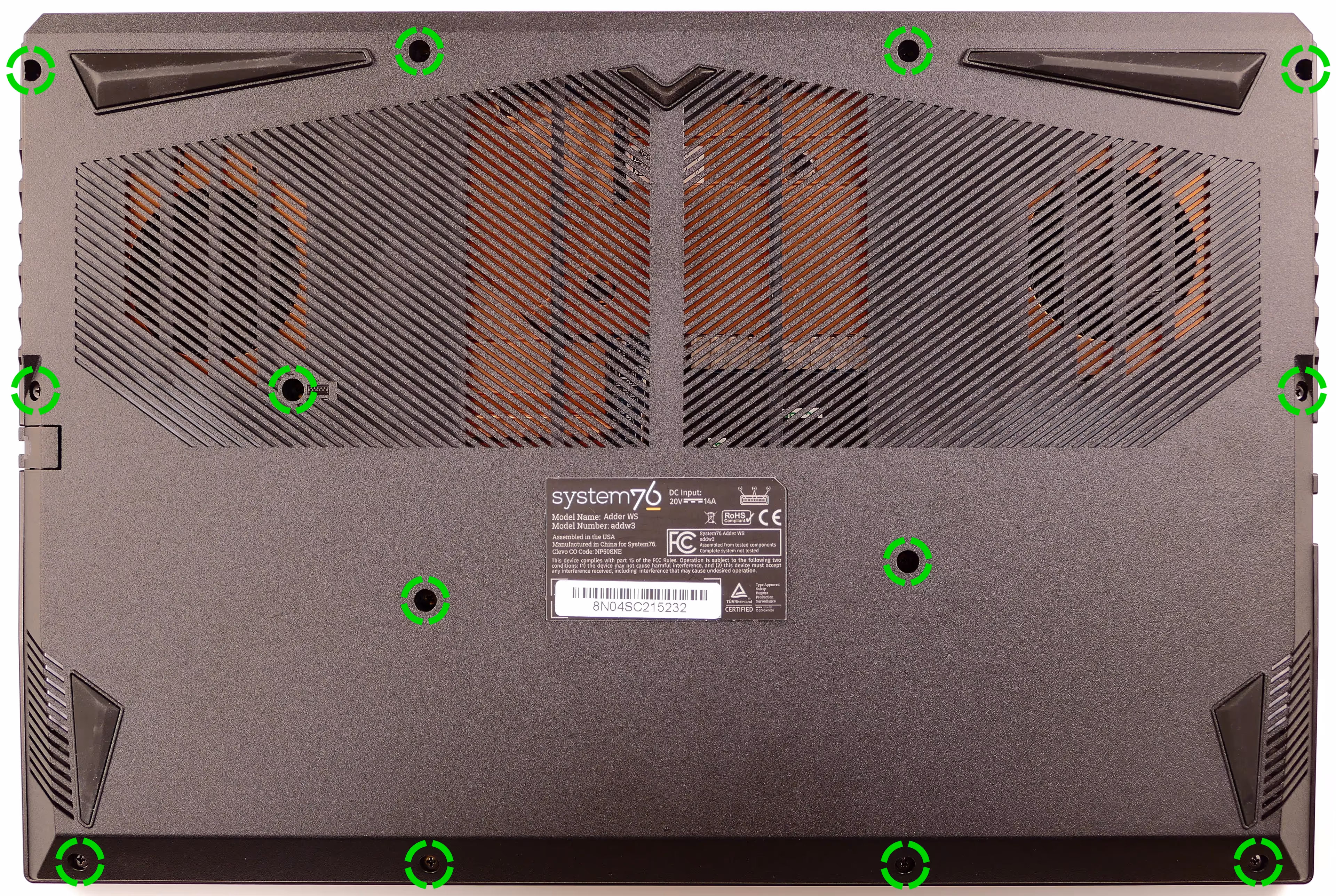 Bottom panel screws