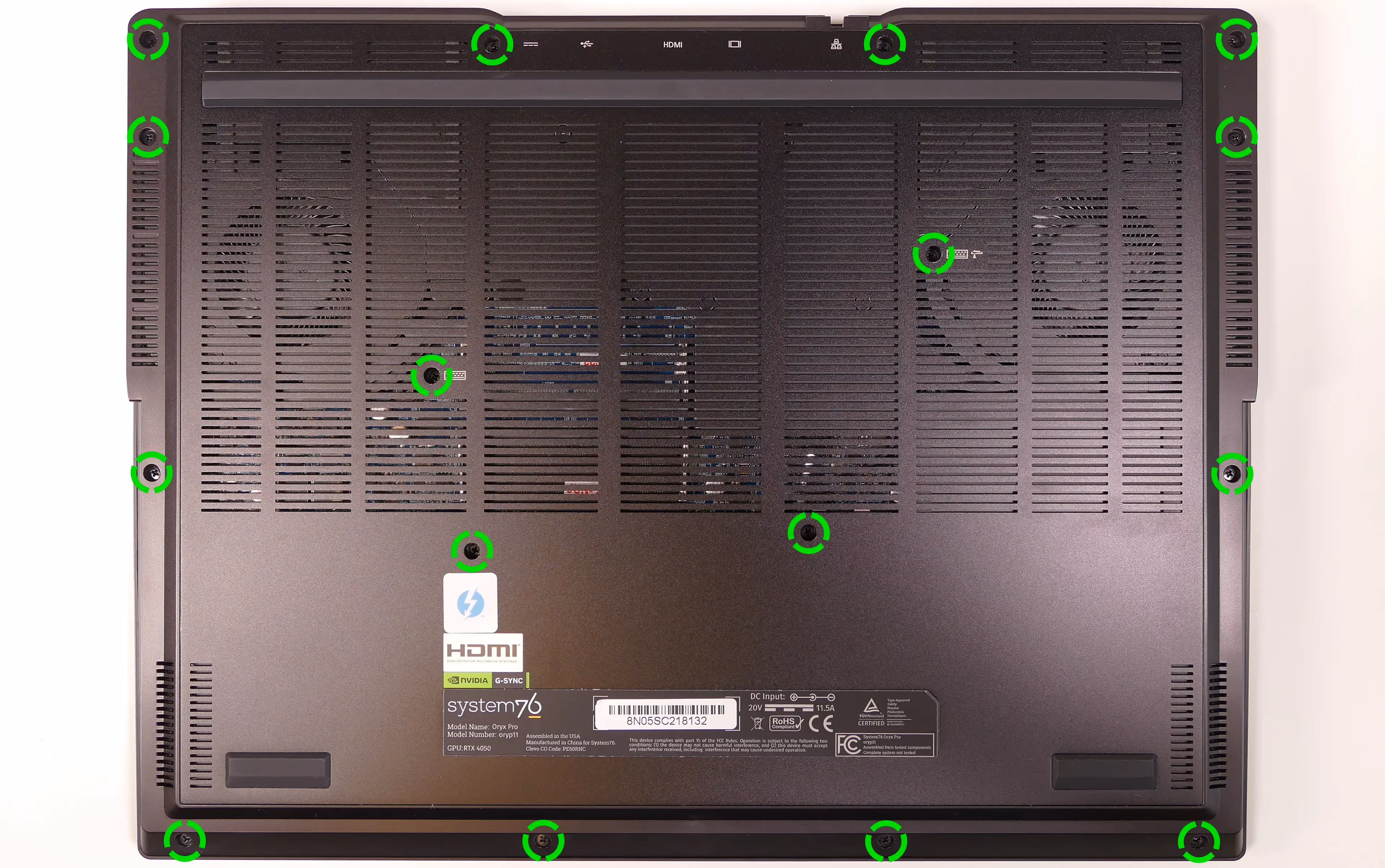 Bottom panel screws