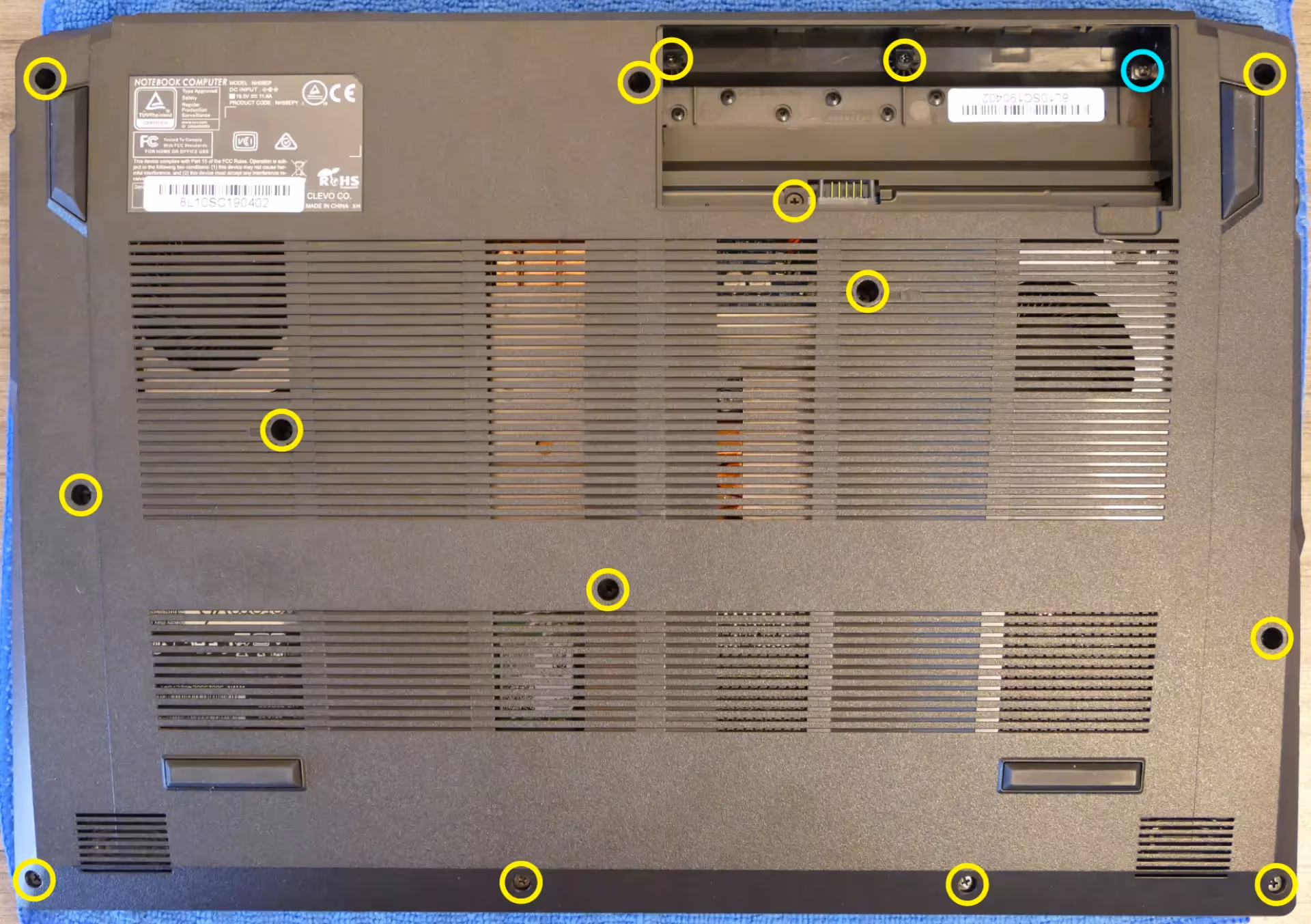 Bottom panel screws
