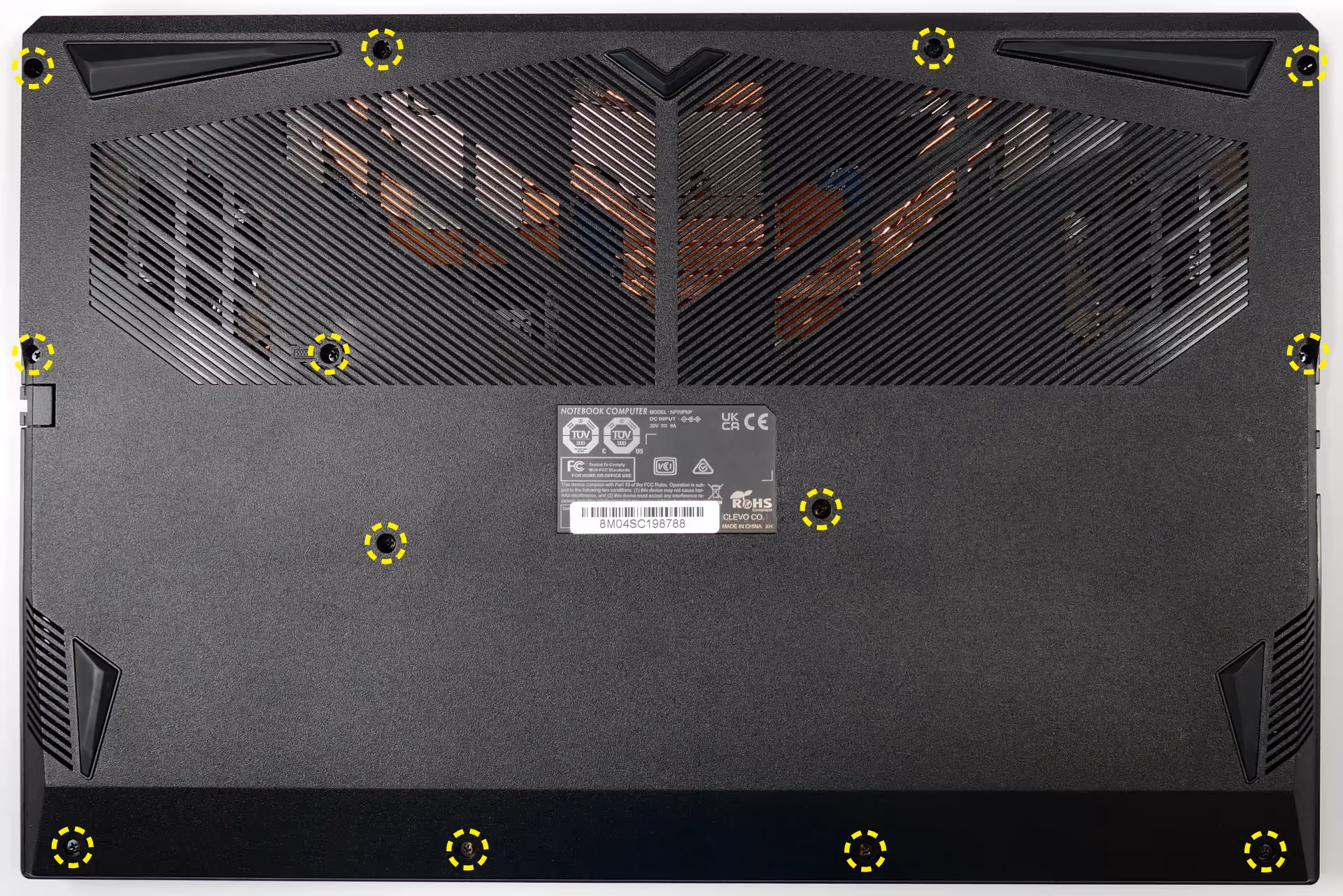 Bottom panel screws