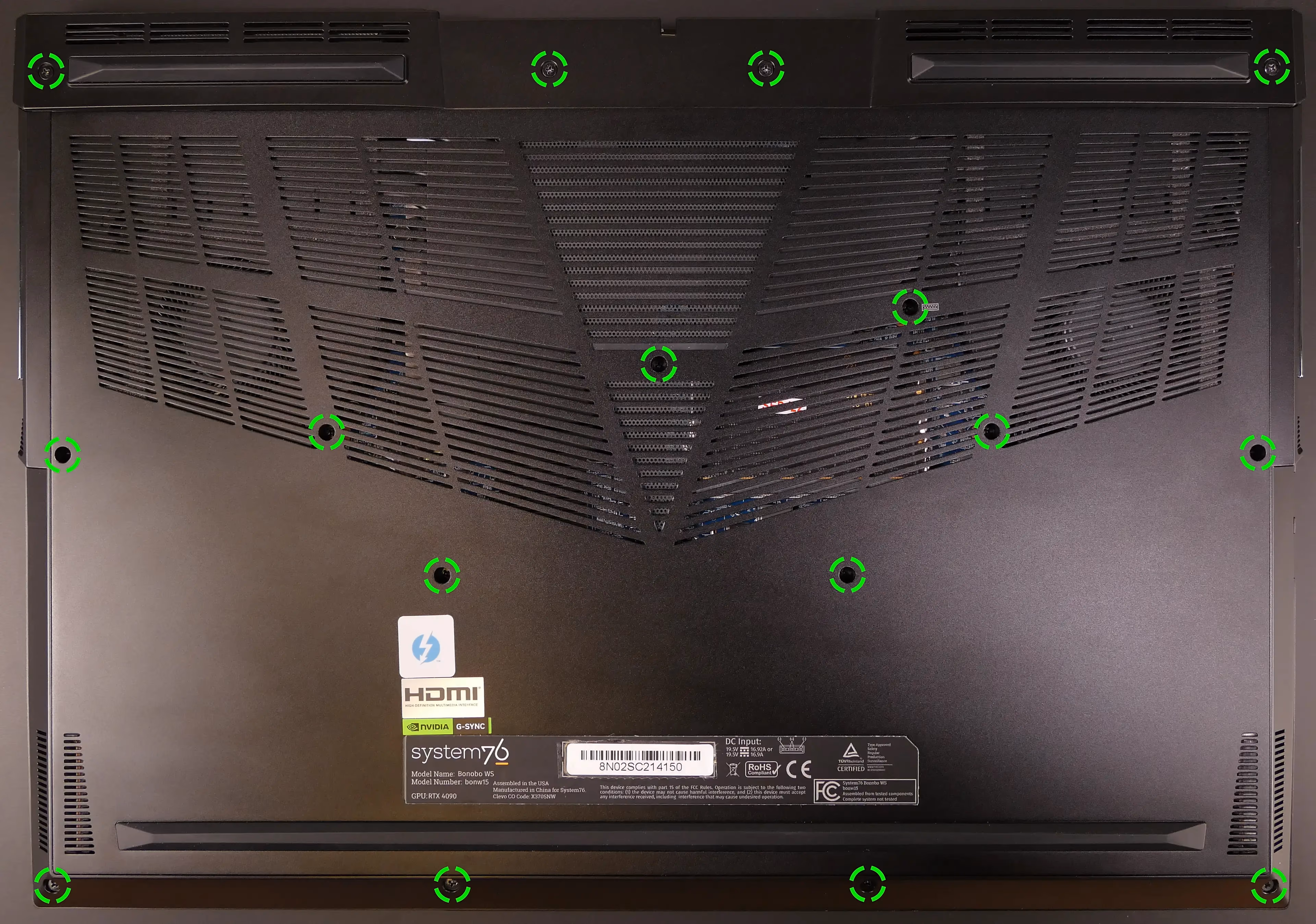 Bottom panel screws