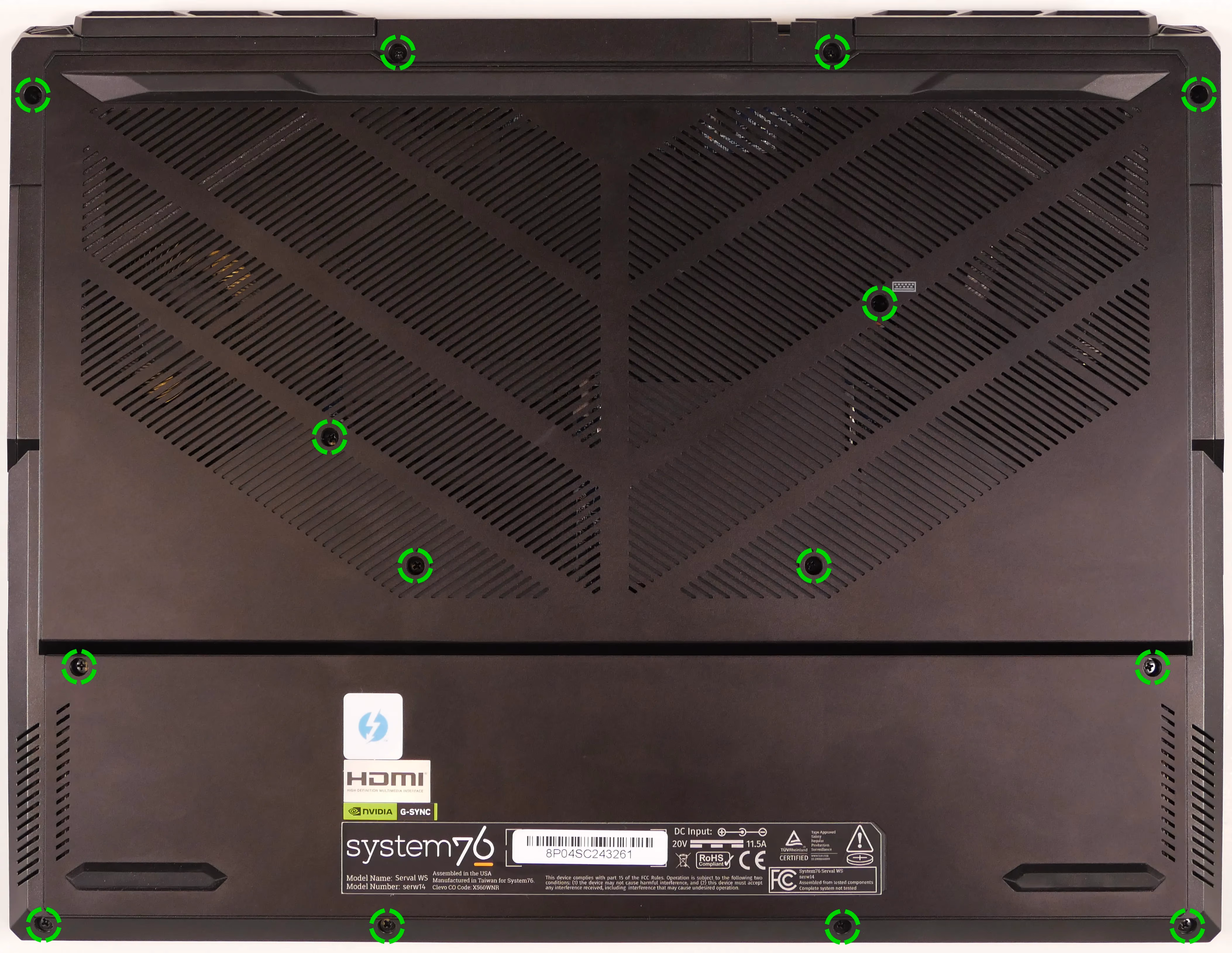 Bottom panel screws