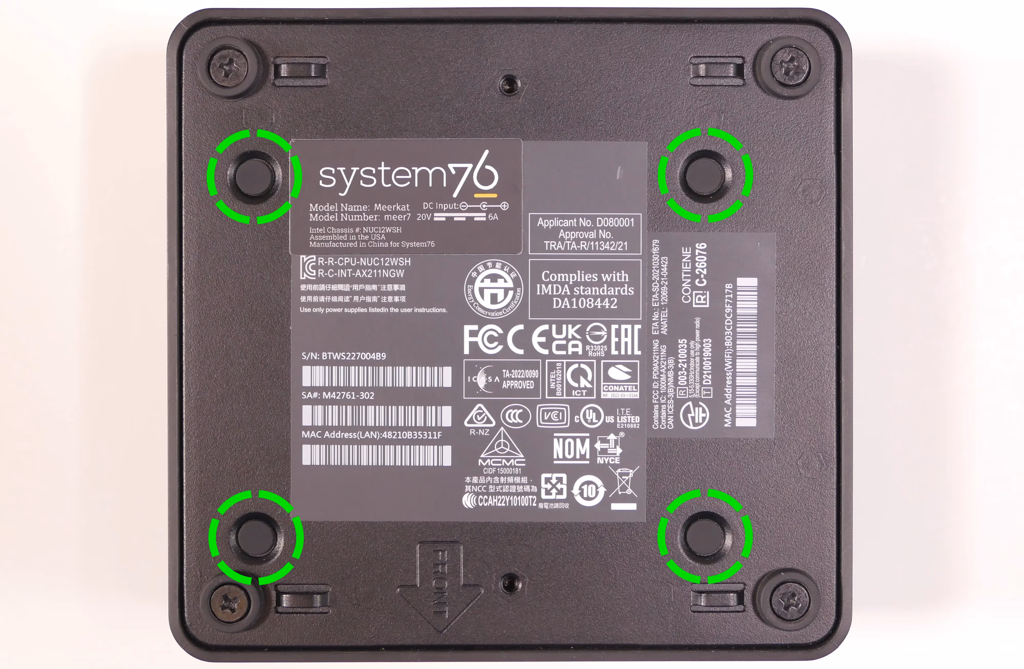 Bottom panel plugs