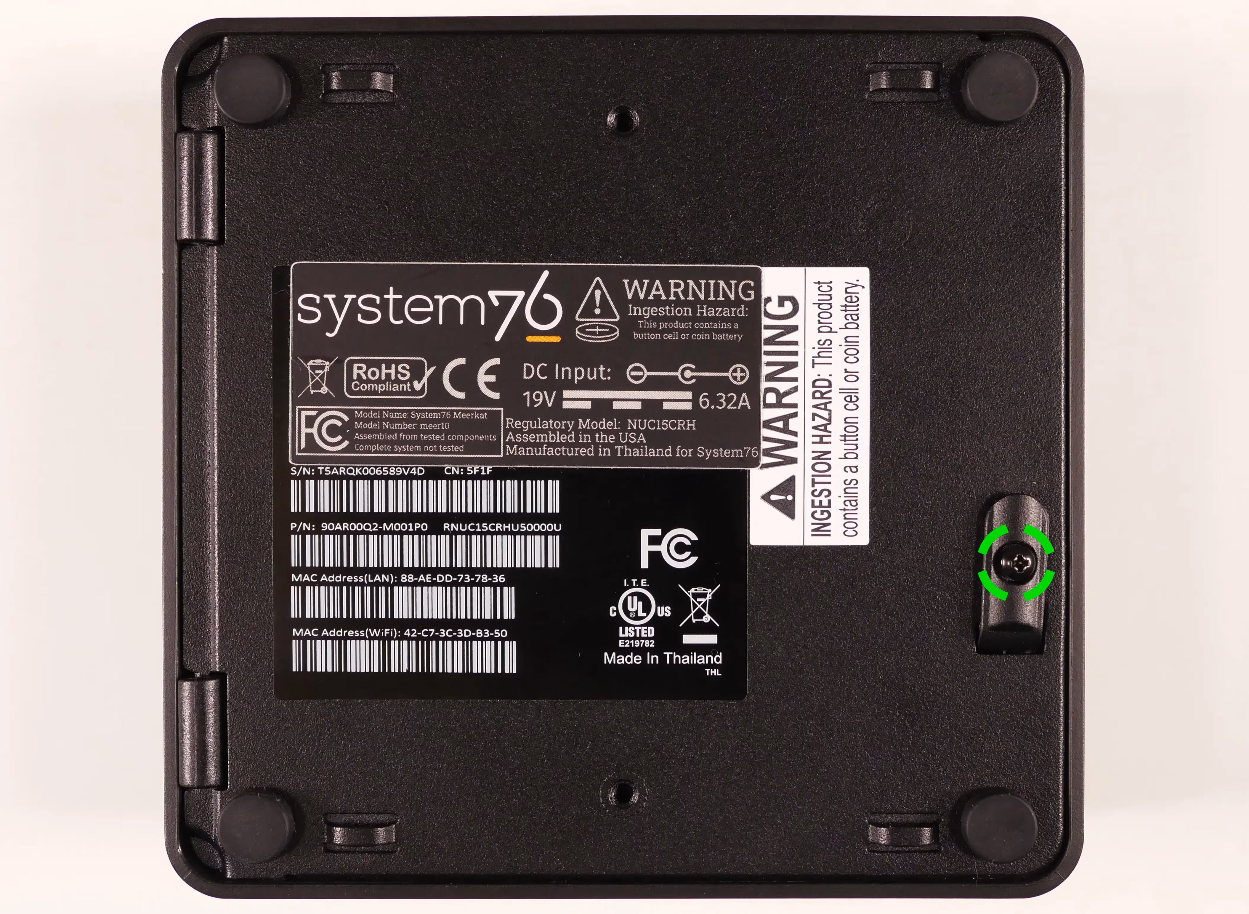 Bottom panel screws