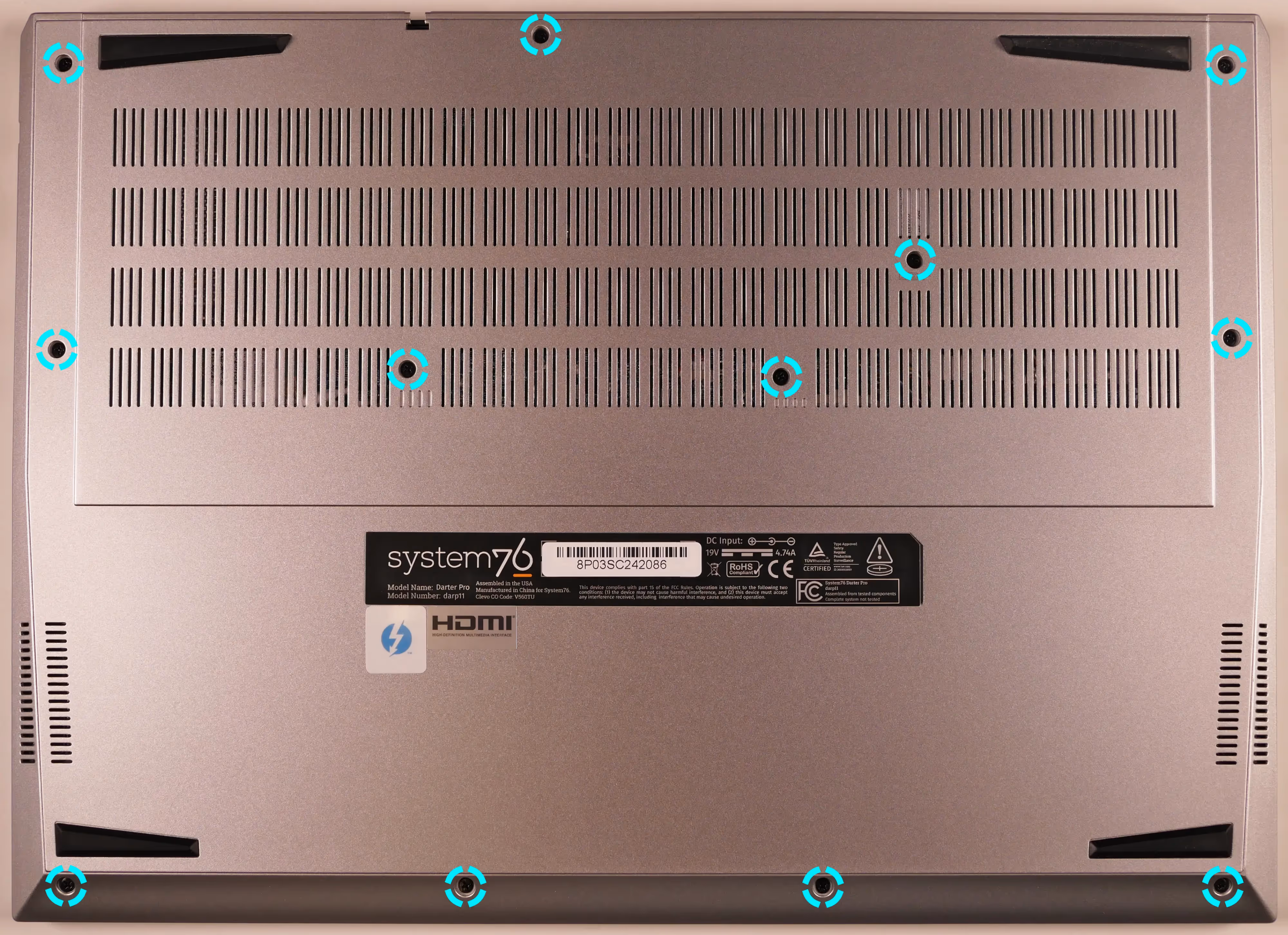 Bottom panel screws (darp11, 16”)