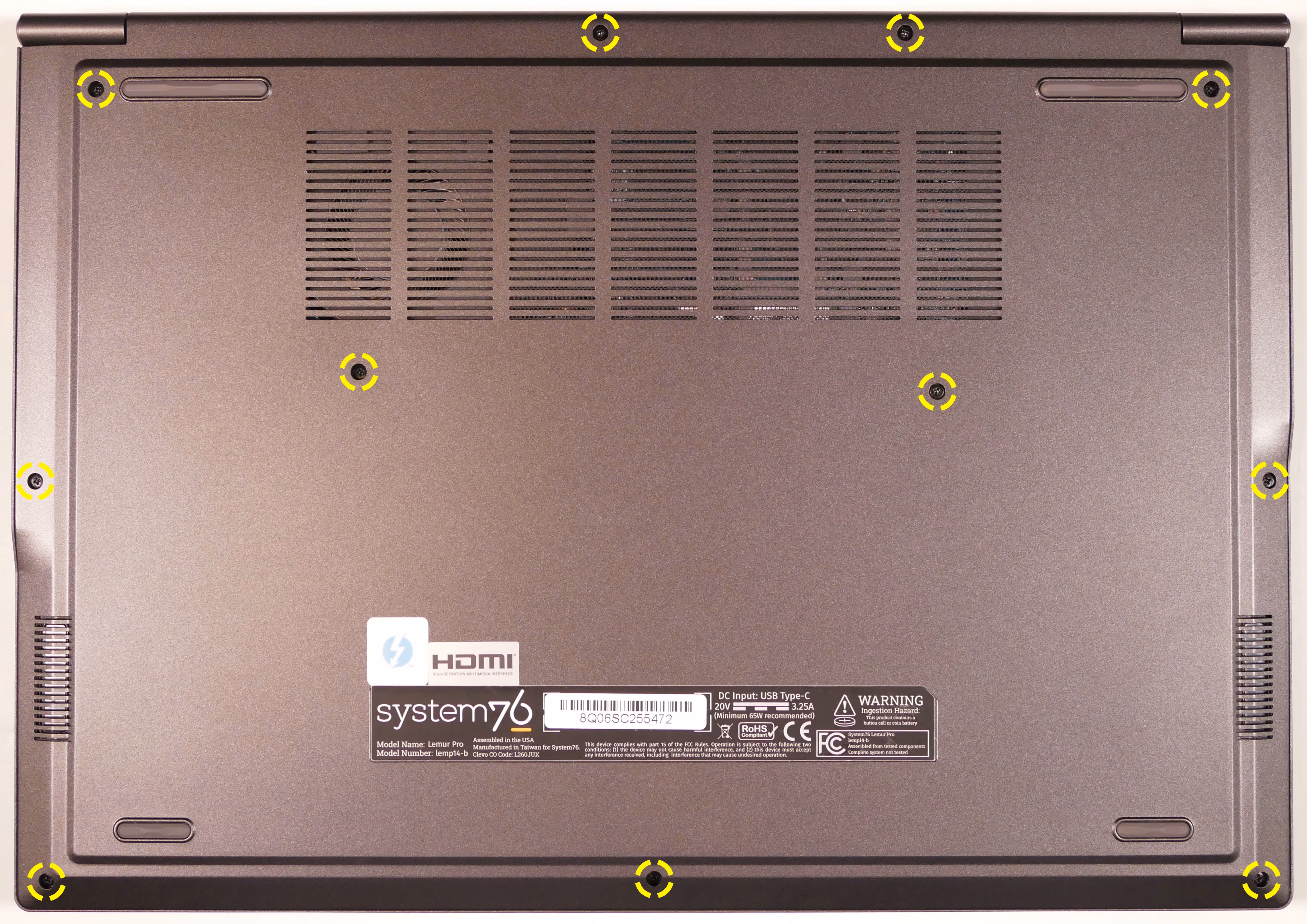 Bottom case screws (16”)