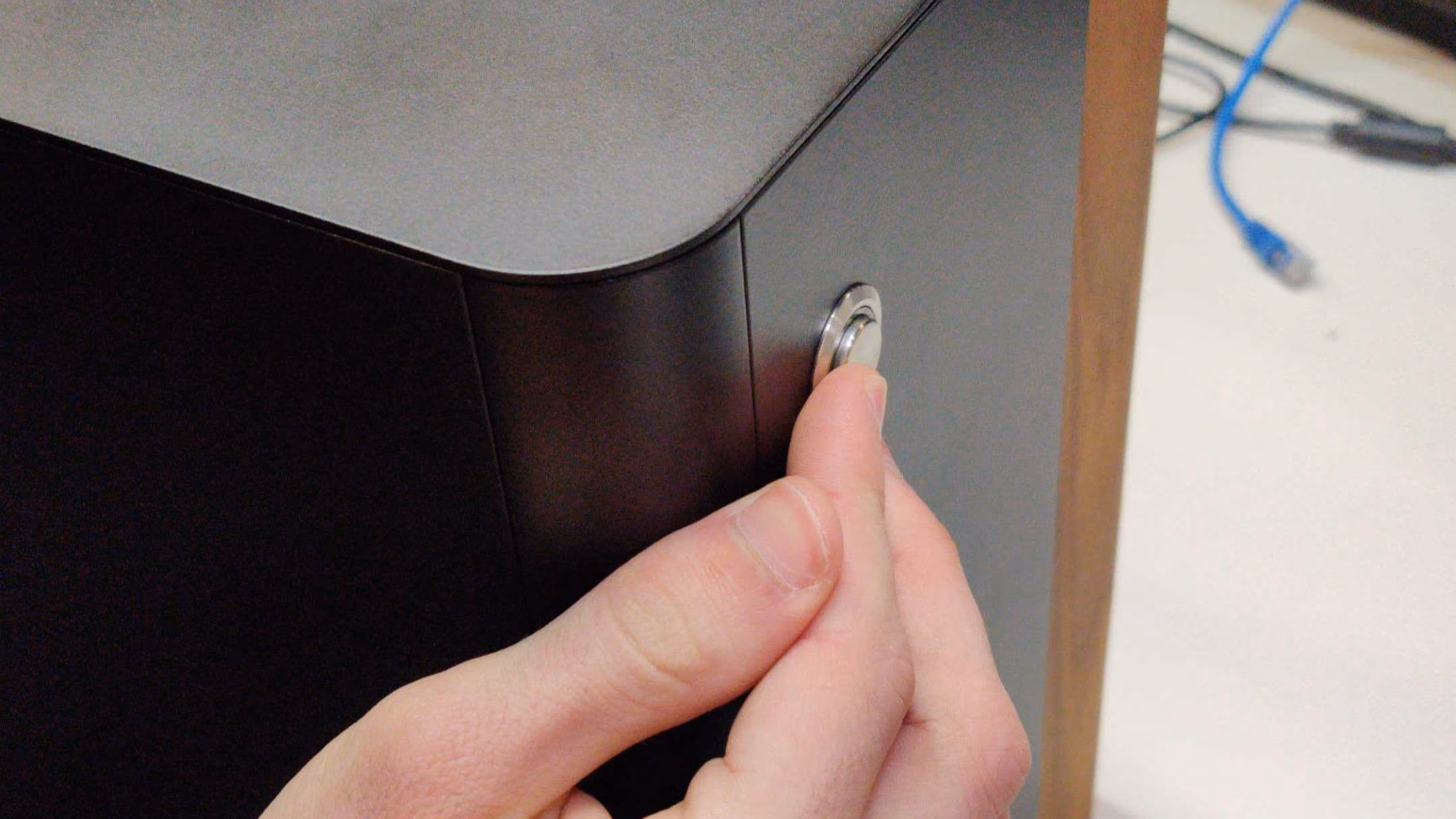 Power button fully inserted