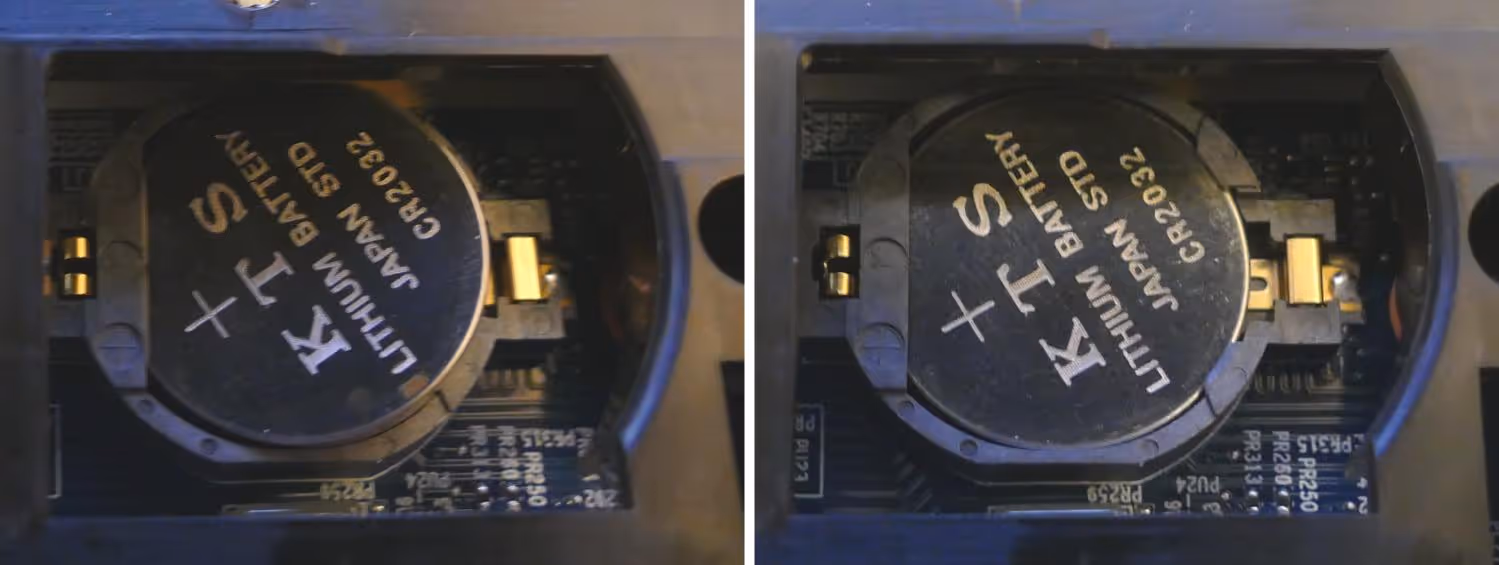 CMOS battery installation