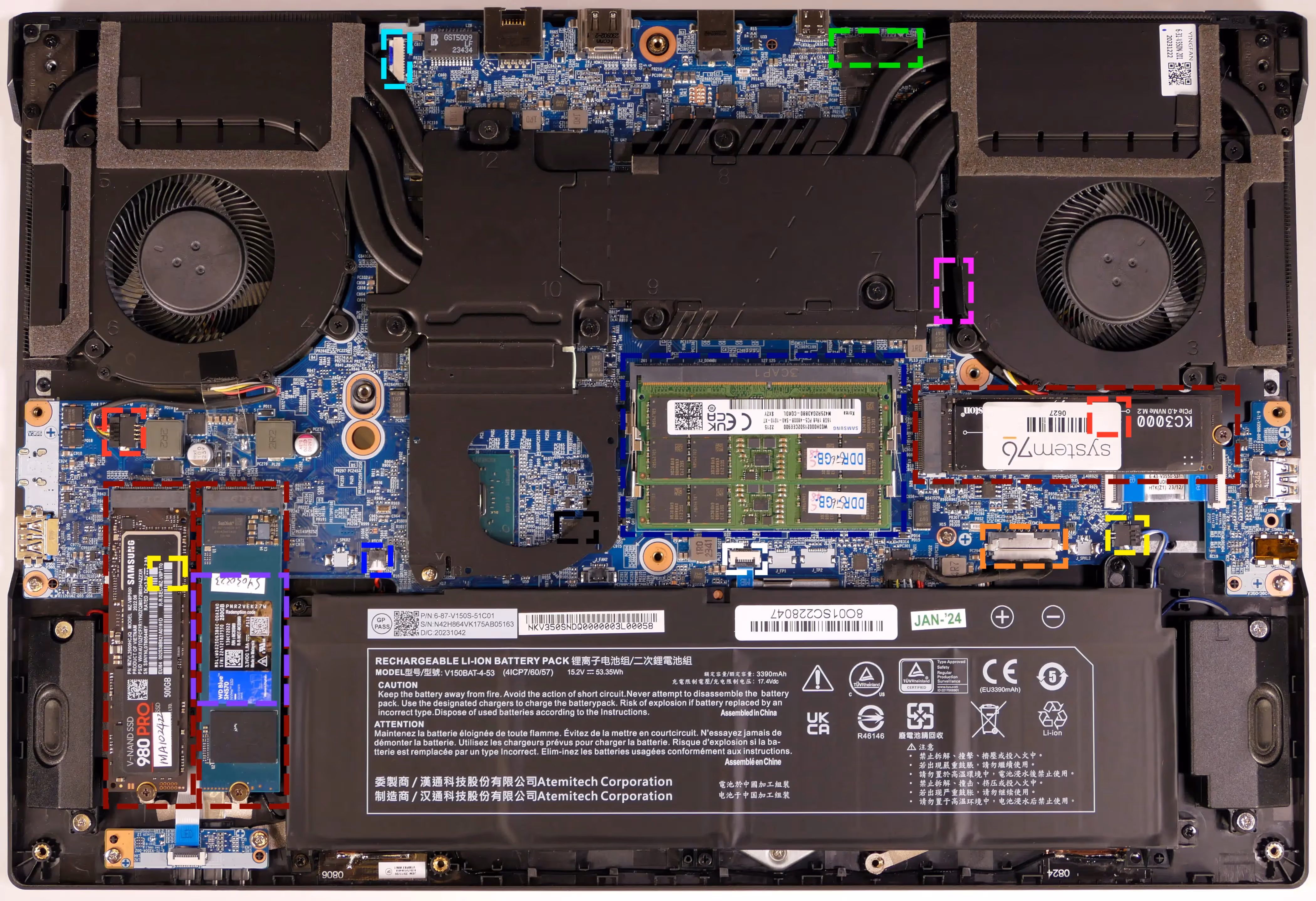 Internal Components and Connectors