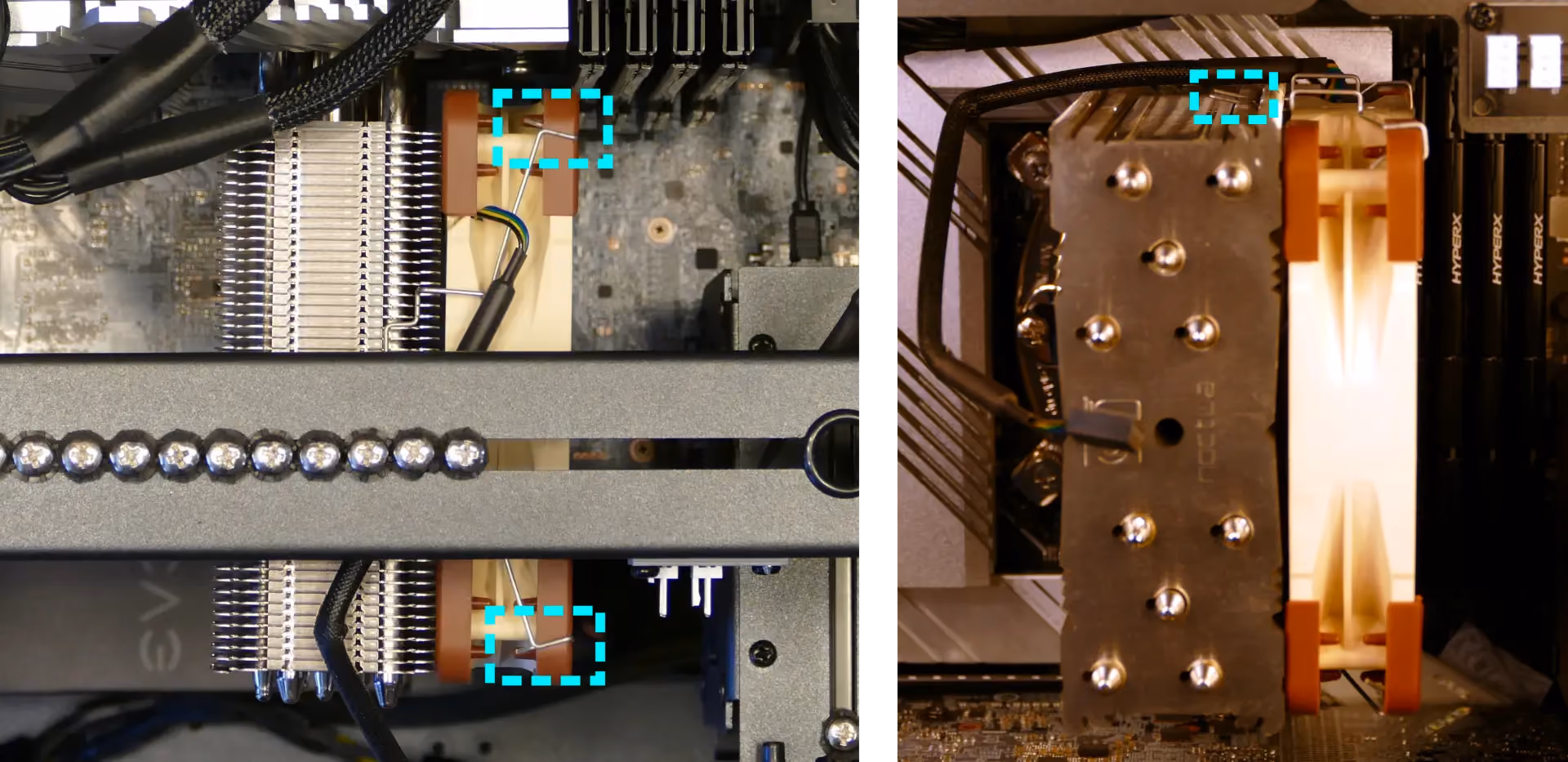 CPU cooler fan top clip