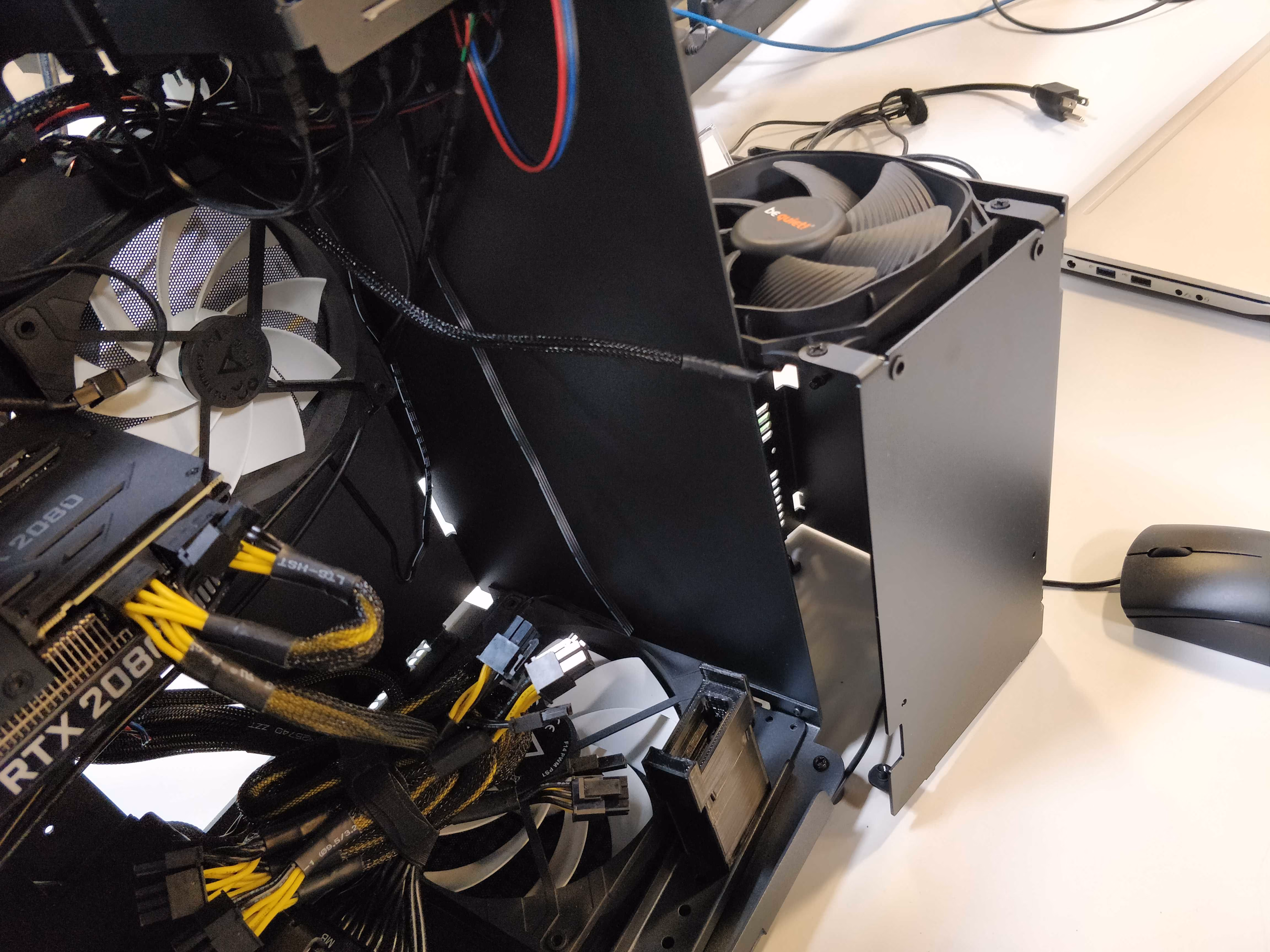 Cooler and fan set aside