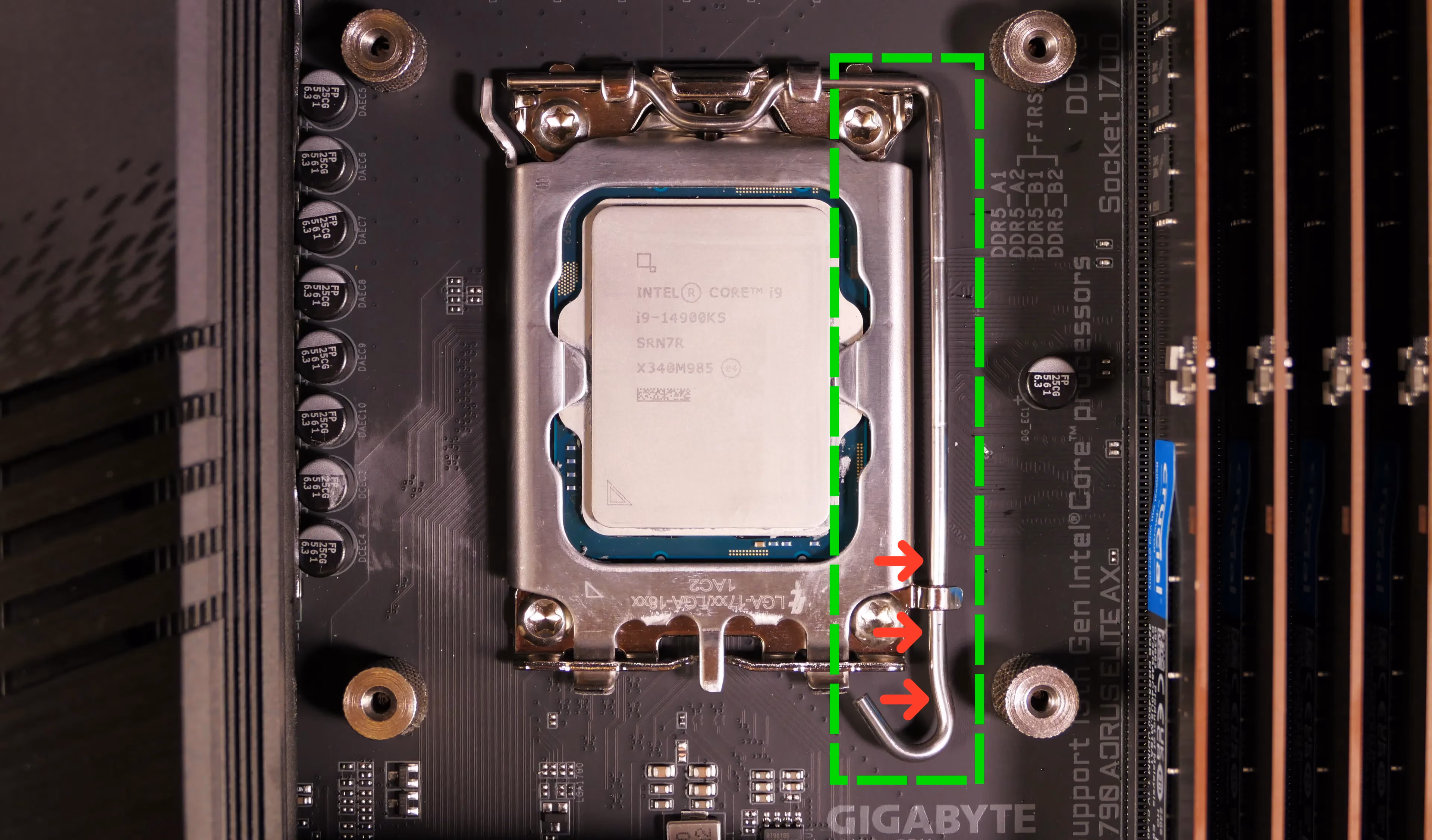 CPU locking lever