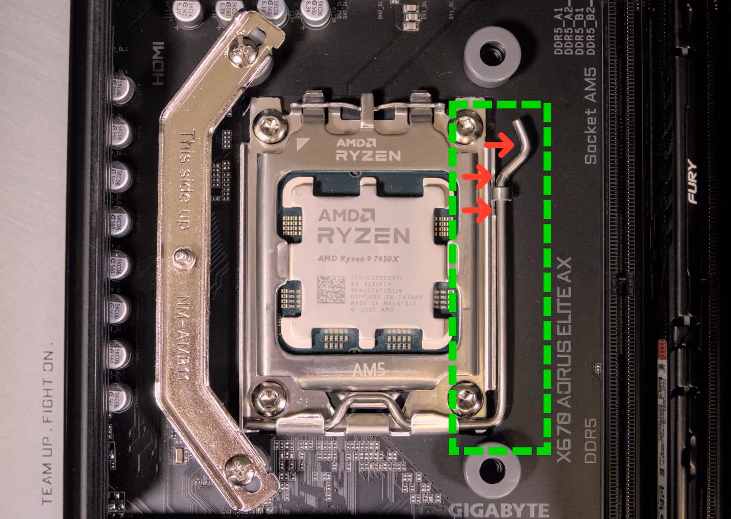 CPU locking pin