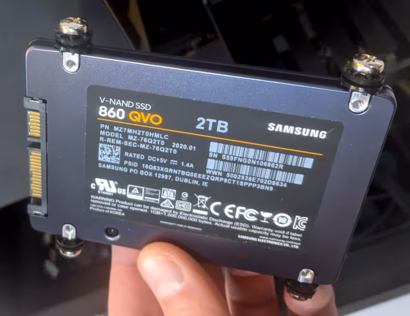 Drive with screws installed