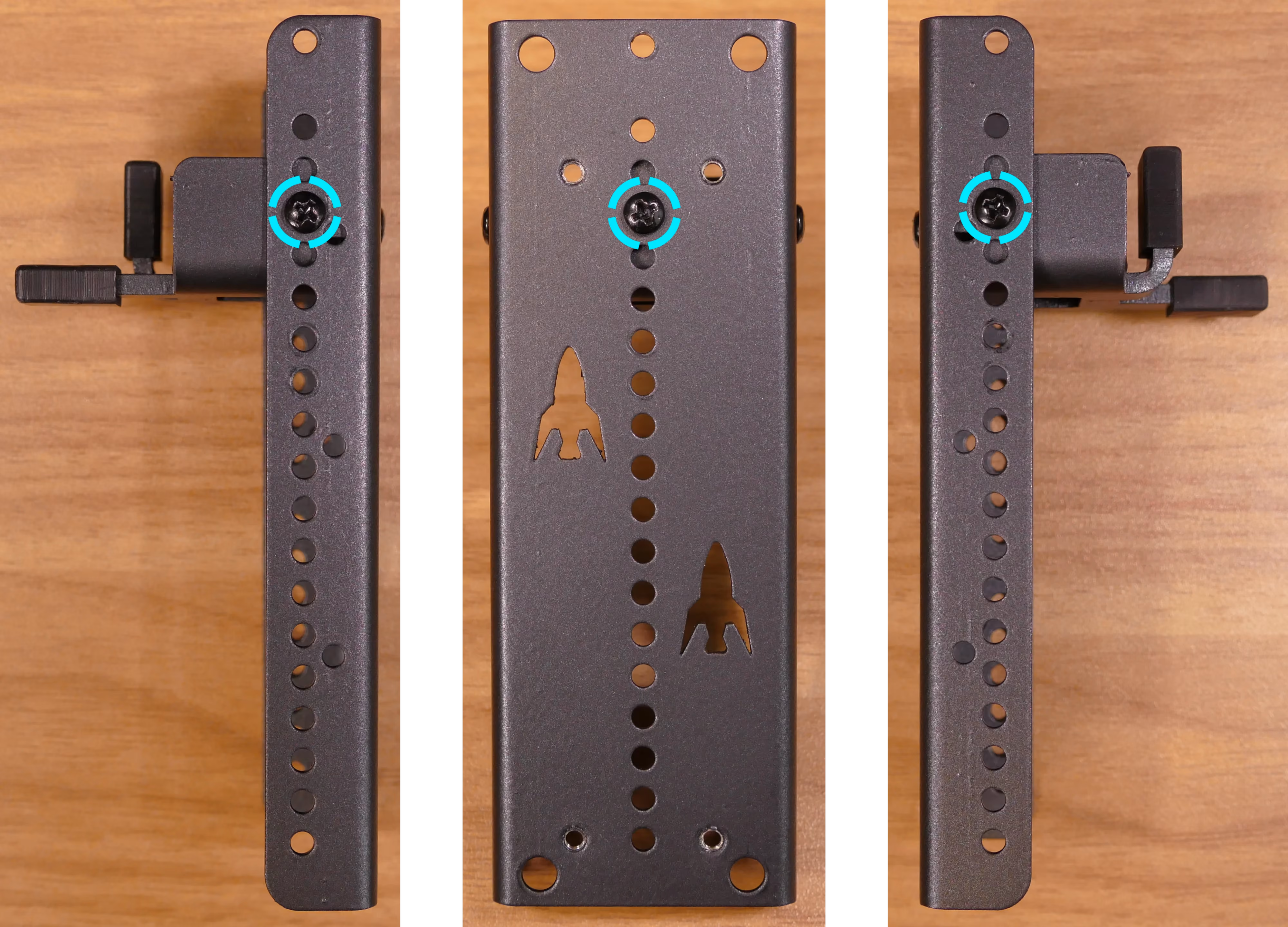 GPU brace finger screws, side
