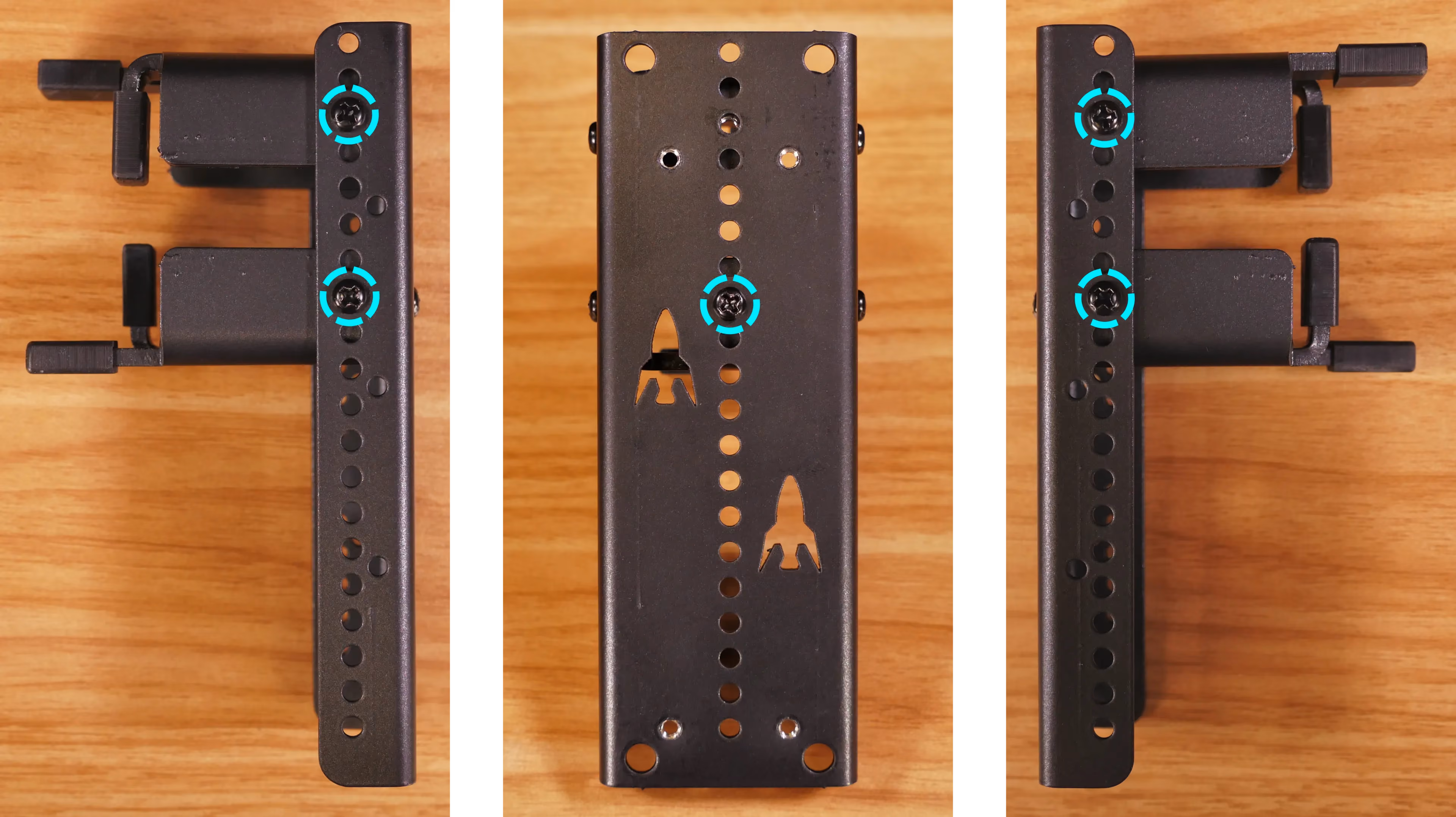 GPU brace finger screws, side