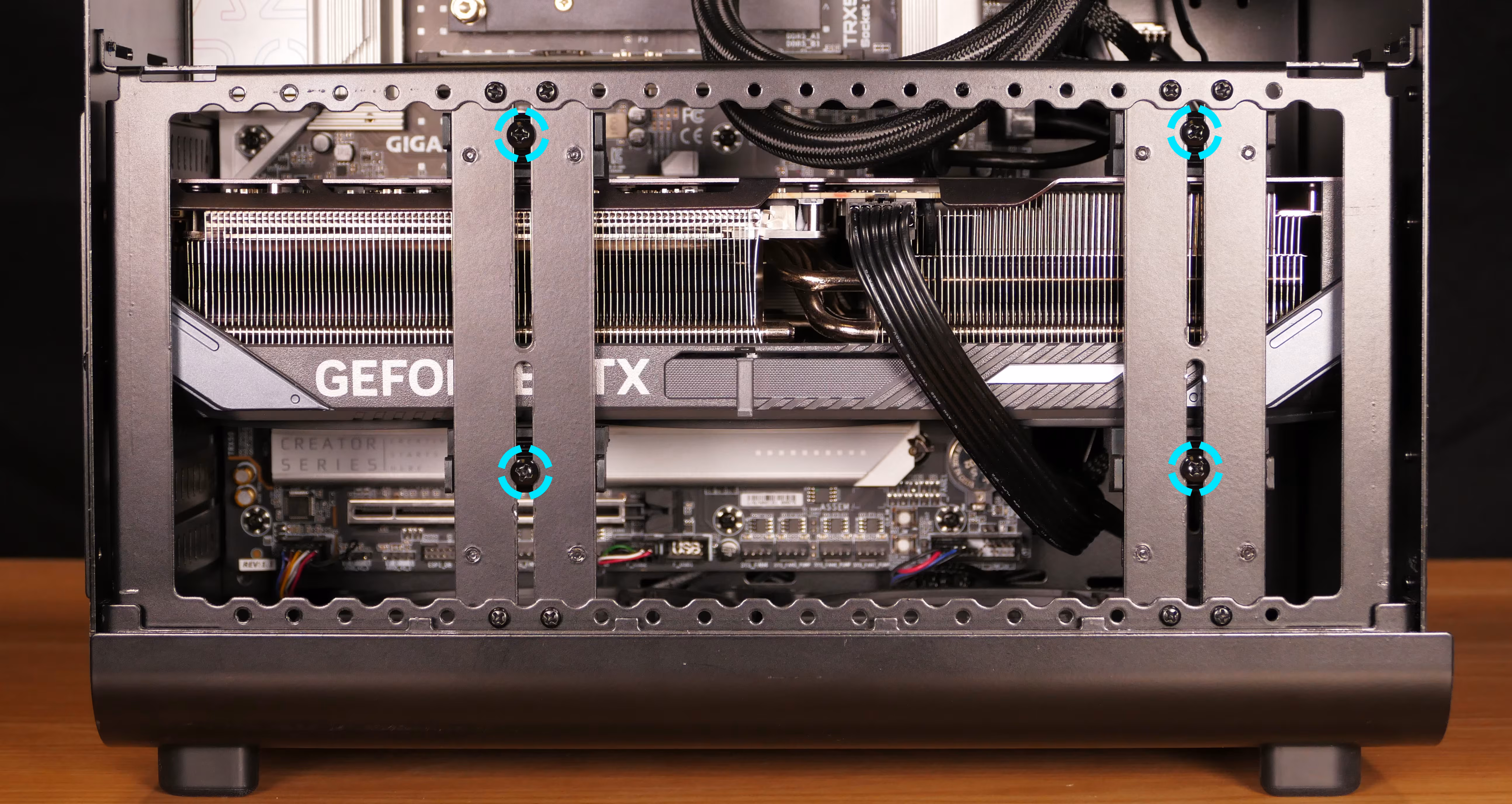 GPU brace (installed) finger screws
