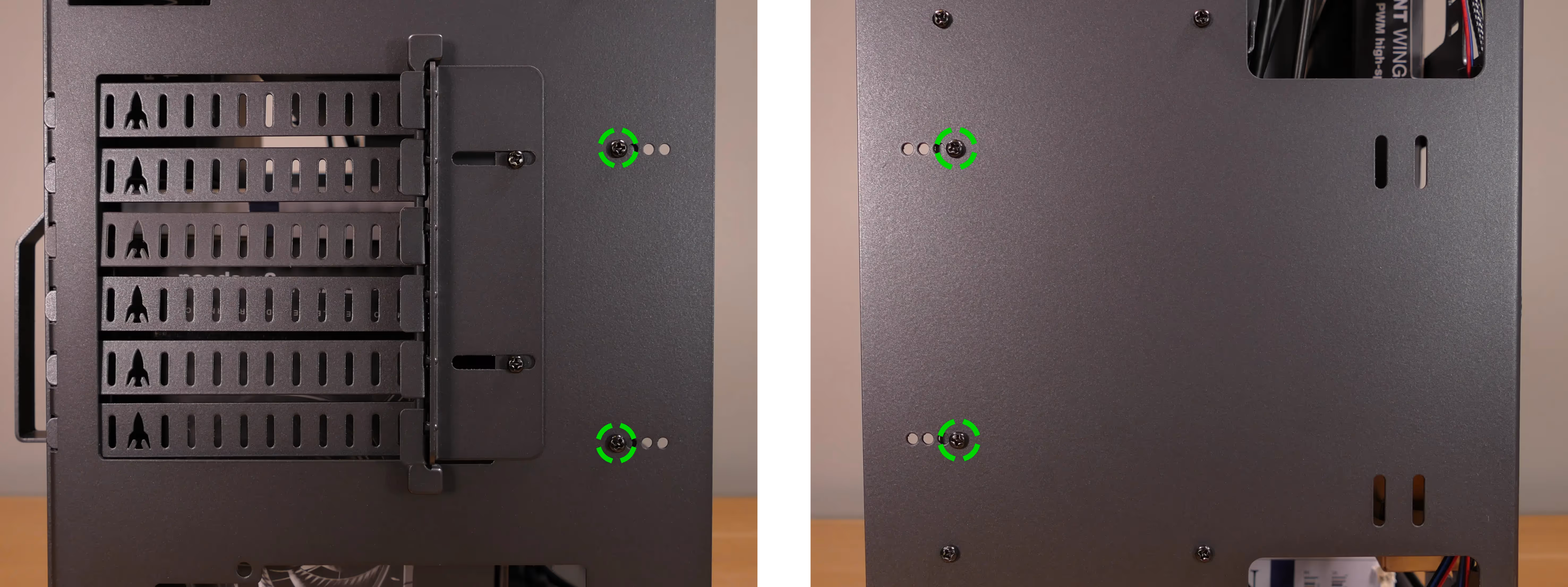 Side fan bracket screws