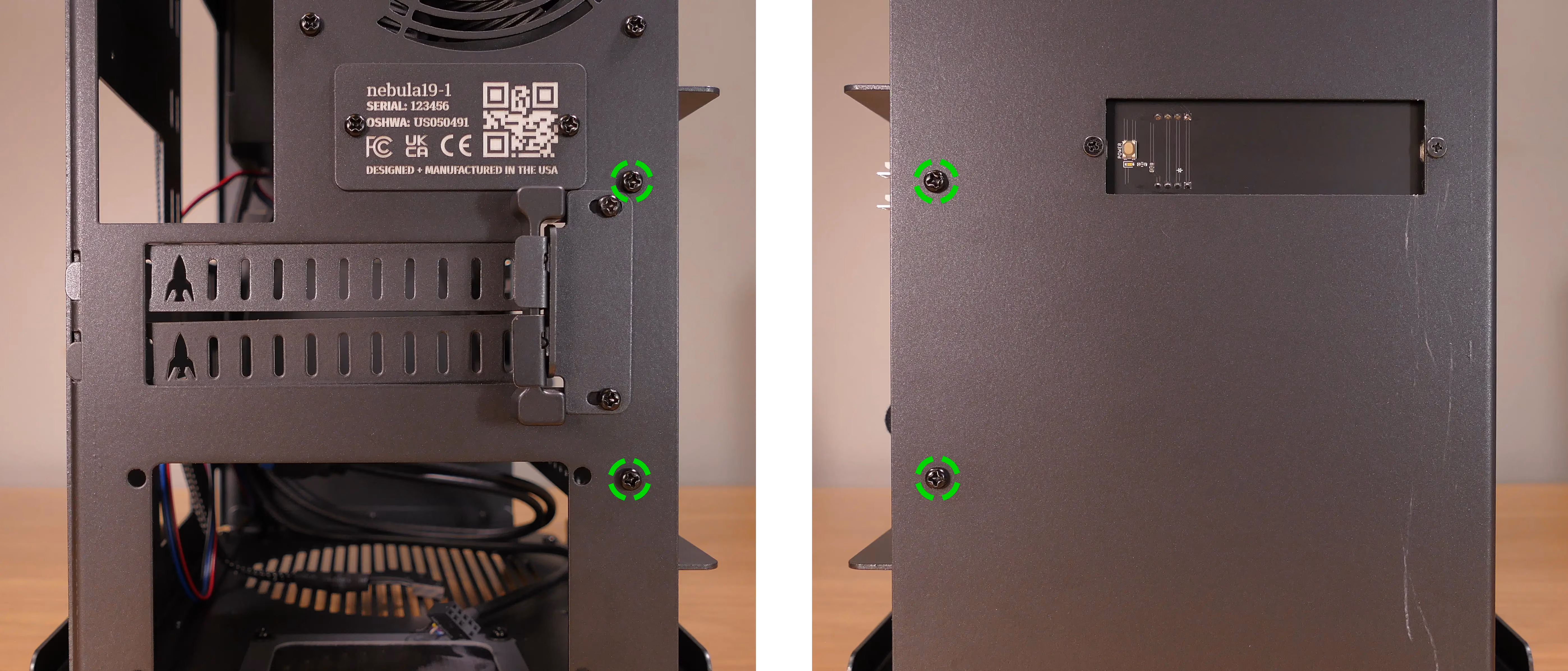 Side fan bracket screws
