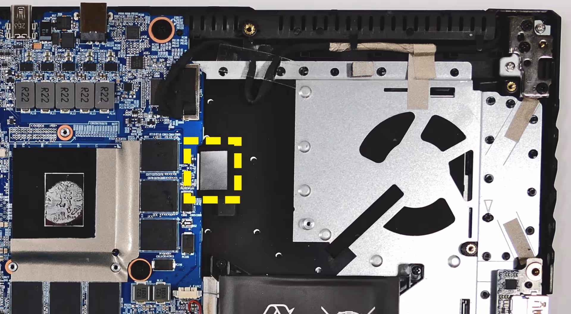 Exposed keyboard adhesive strip