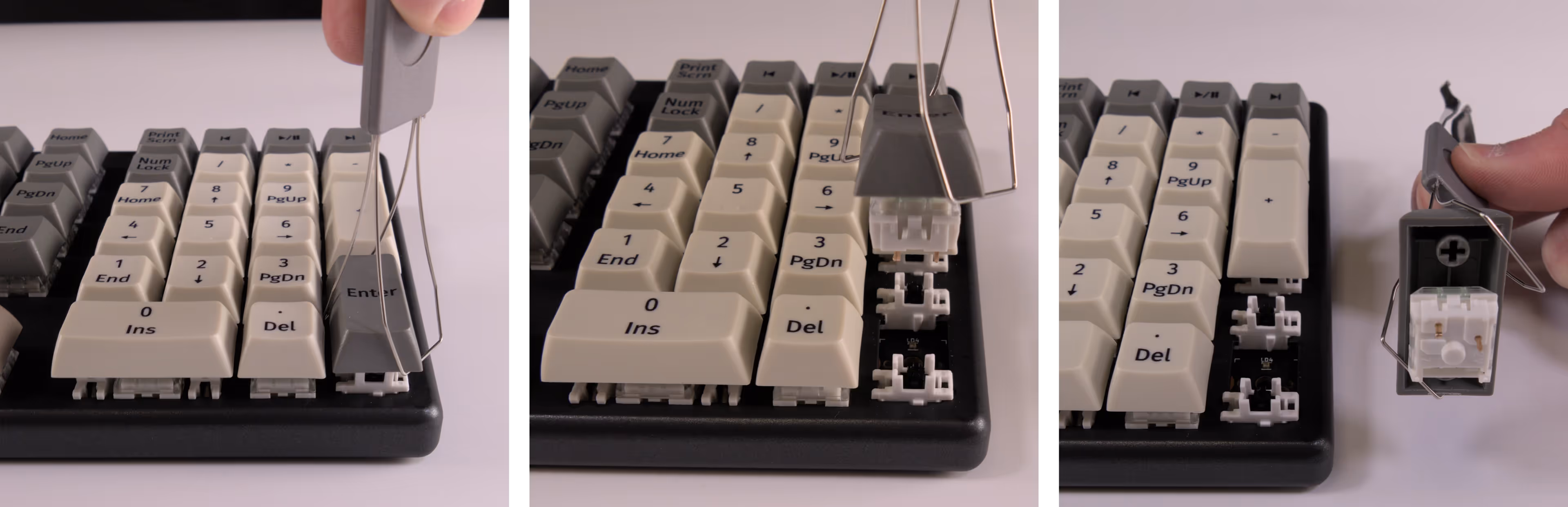 Removing vertical keycap