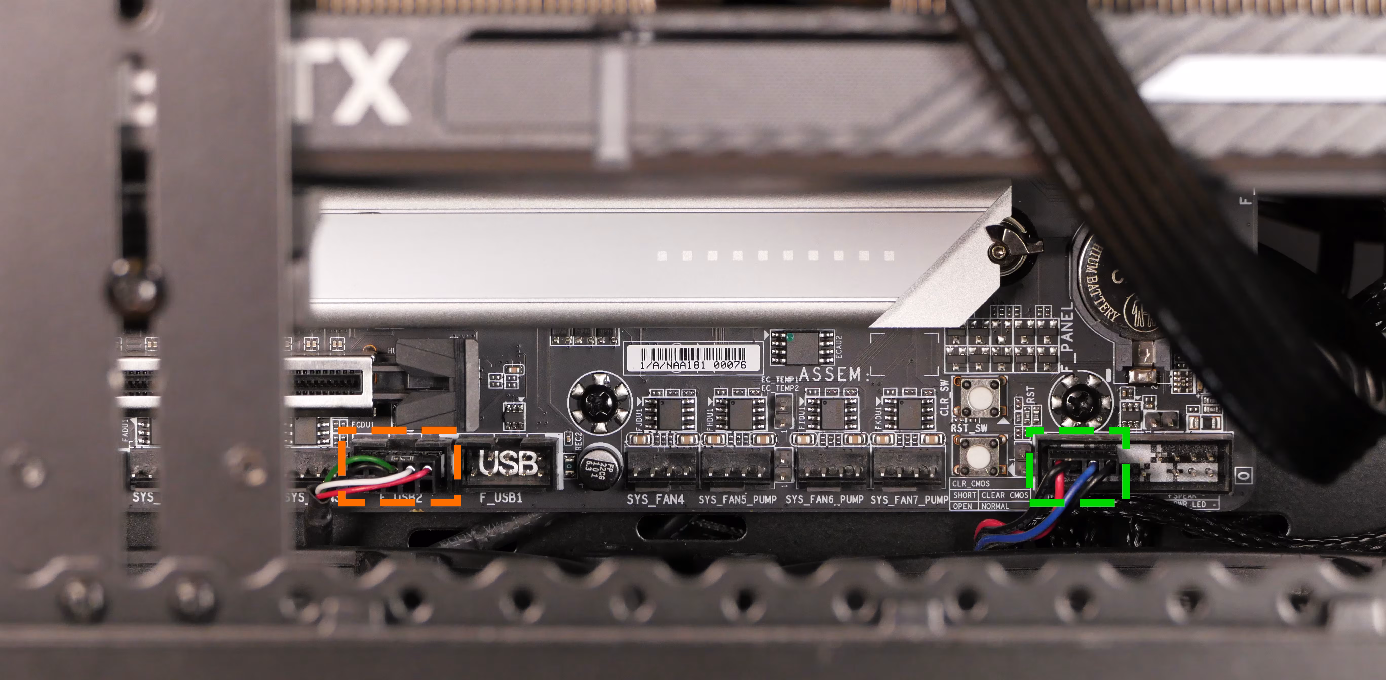Motherboard bottom headers