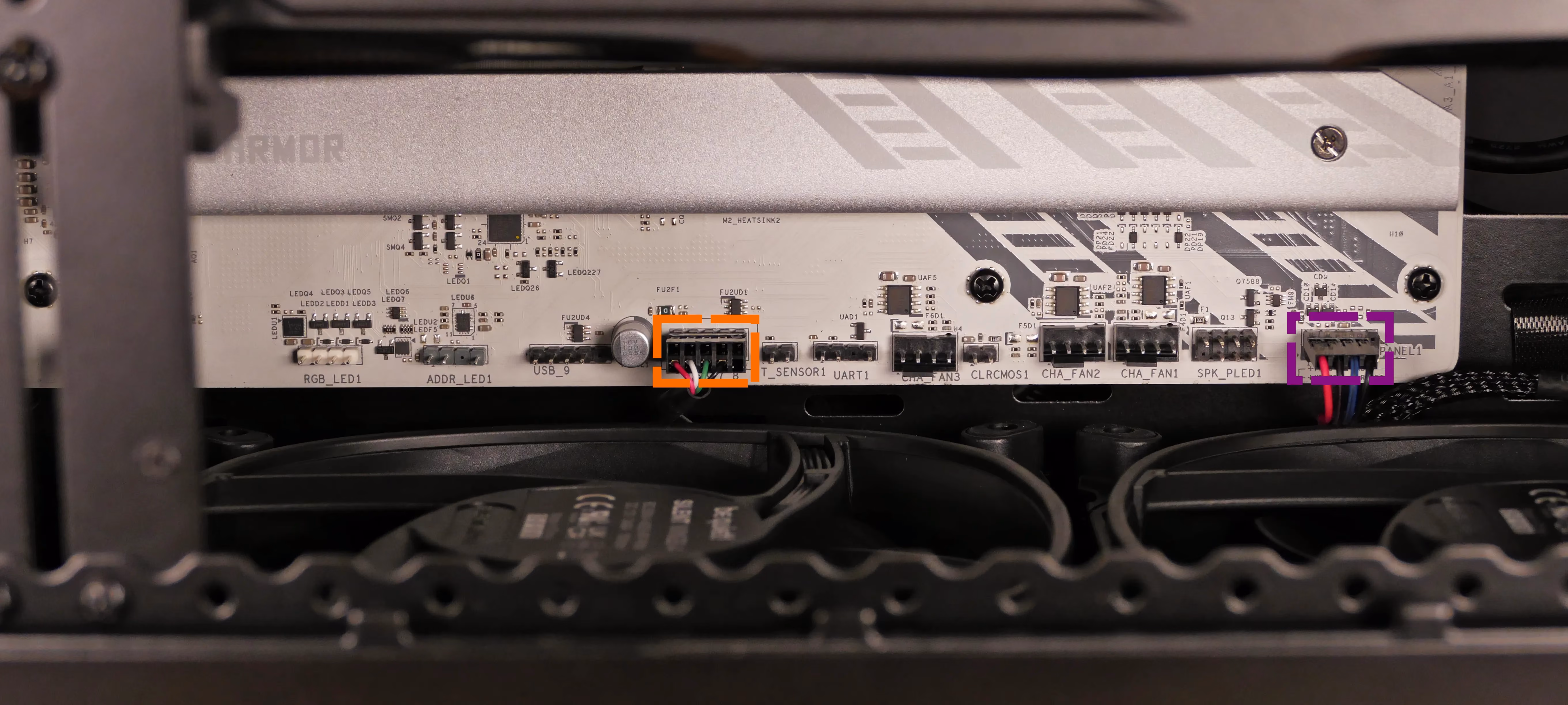Motherboard bottom headers