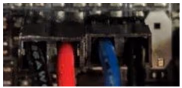 Motherboard power button and Thelio Power Button connections.