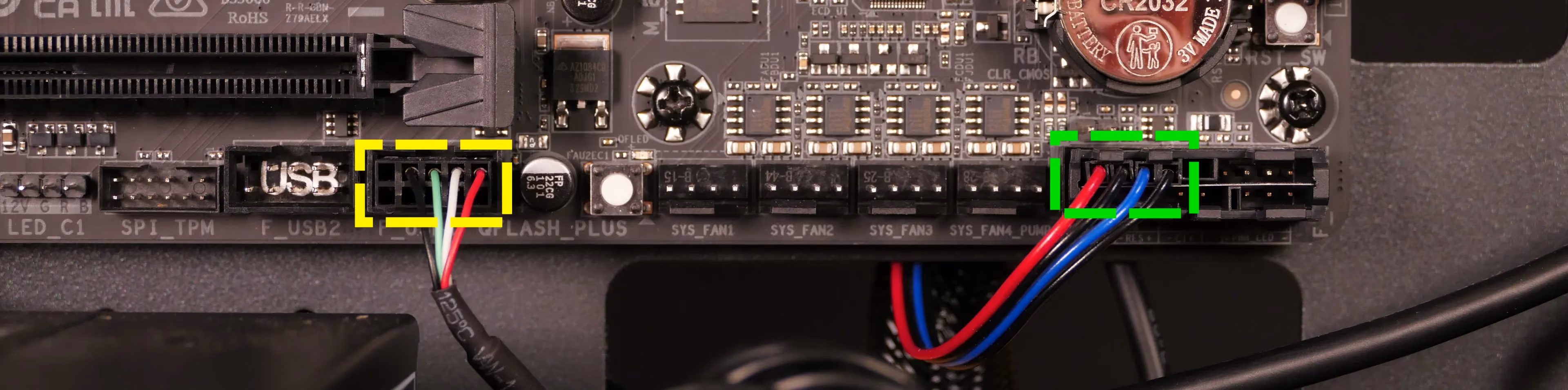 Motherboard power button & USB headers
