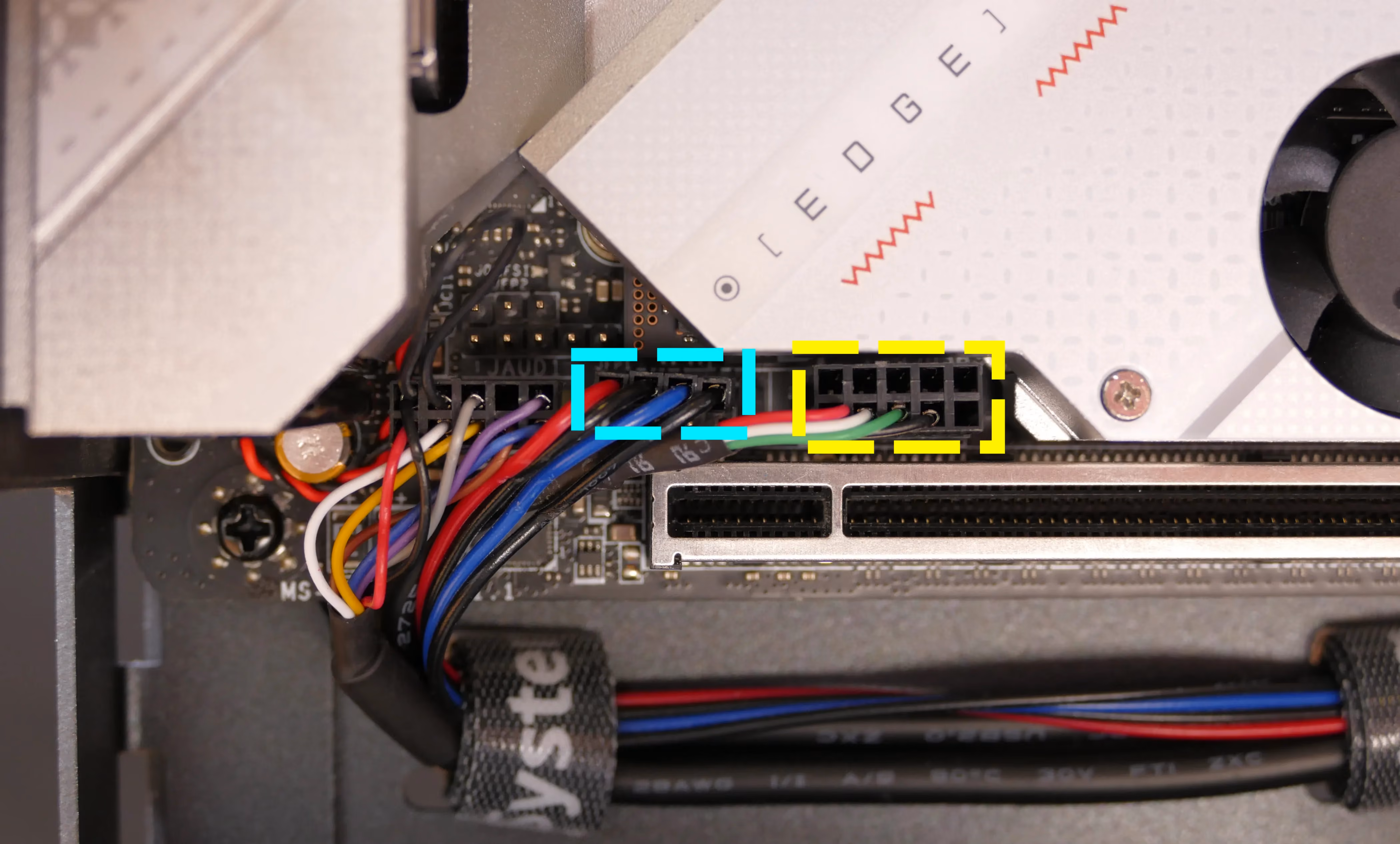 Motherboard power button & USB headers