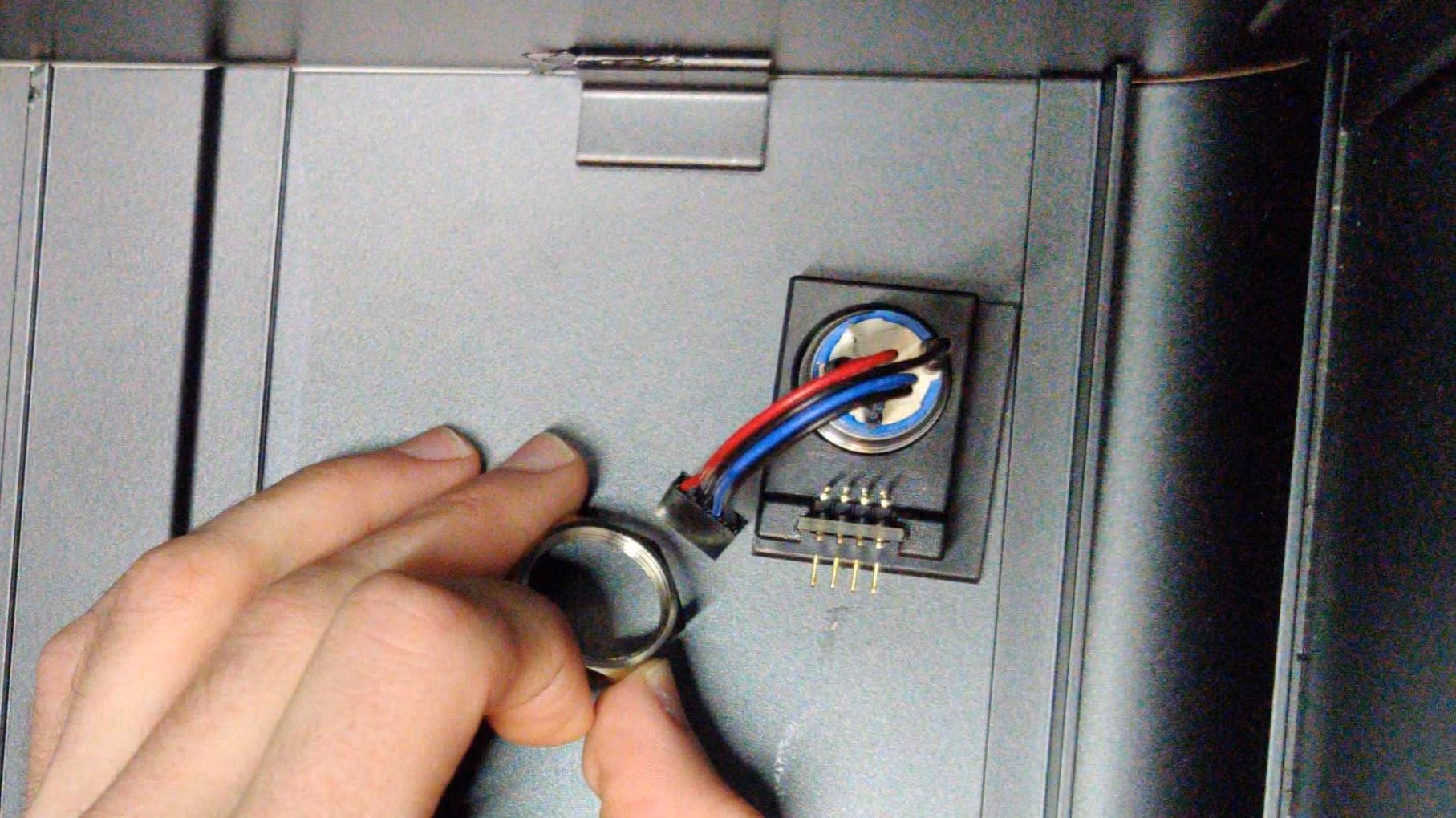 Inserting cables through nut