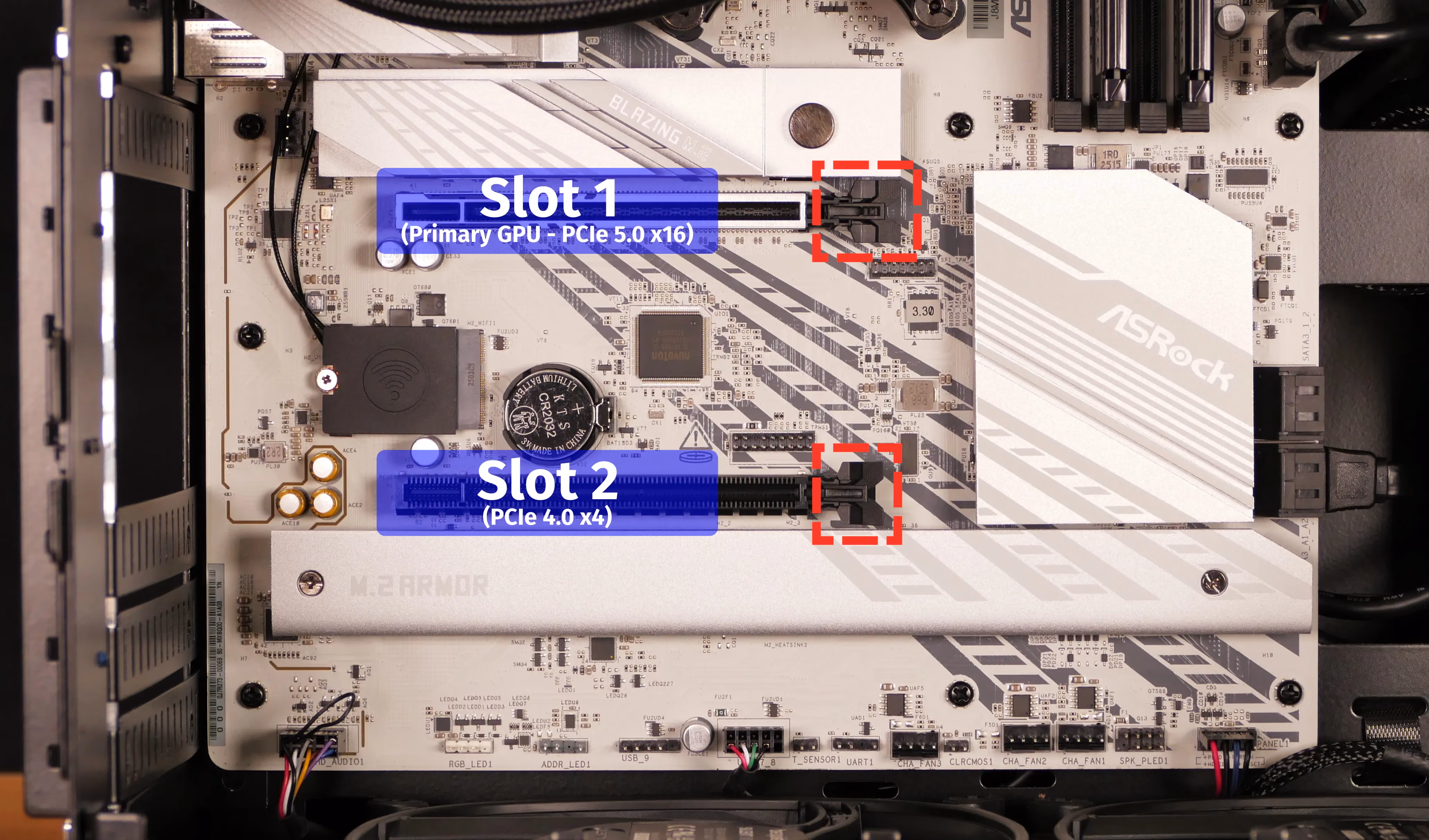 PCIe slots & latches