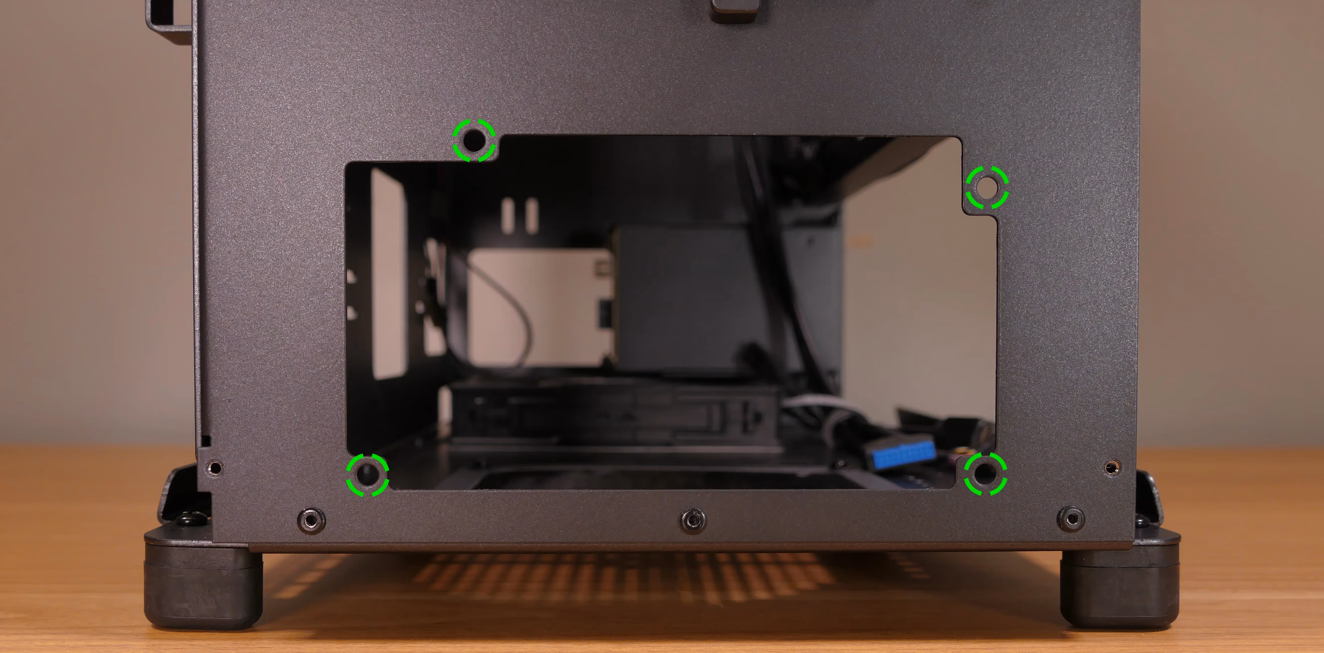 Power supply screw holes