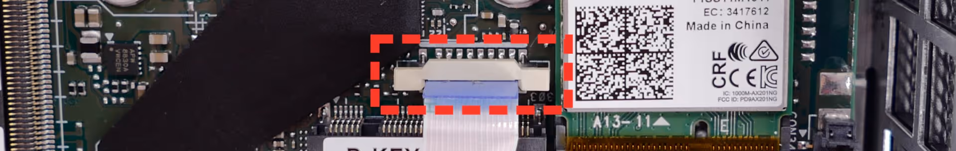 SATA drive bay ribbon cable connector