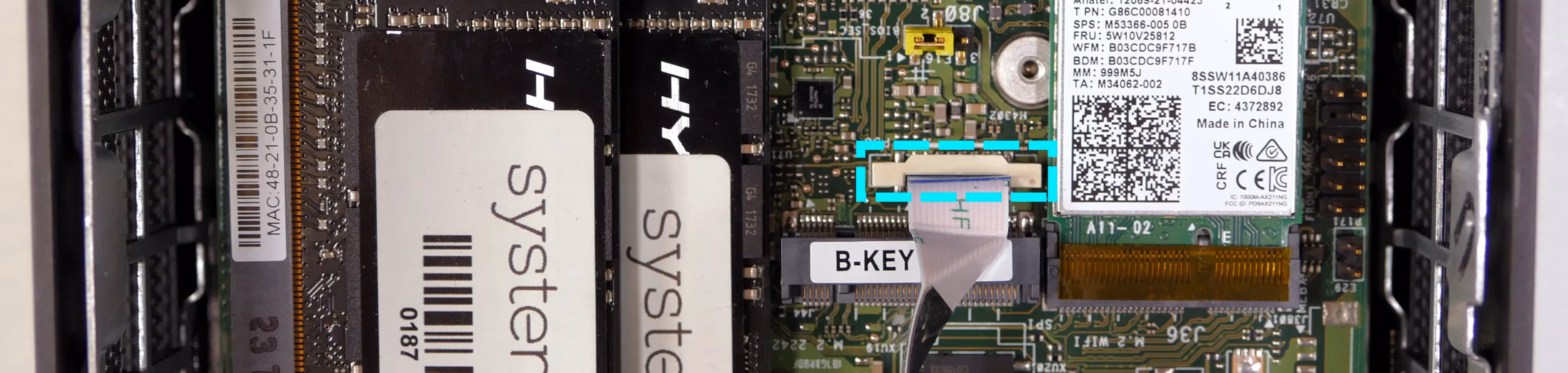 SATA drive bay ribbon cable connector