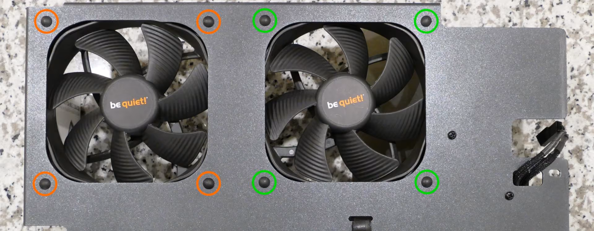 Side fan plastic pins